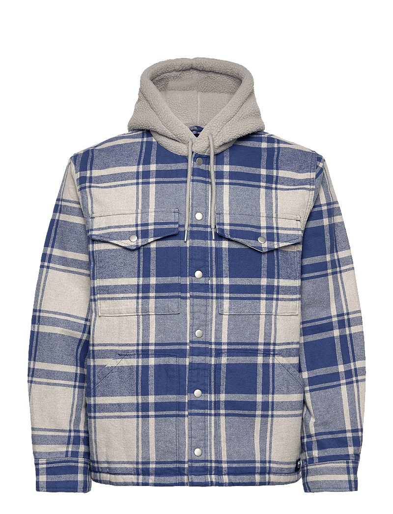 VANS - Piedmont Hooded Plaid Shacket - sportjacken - oatmeal heather/truenvy - 0