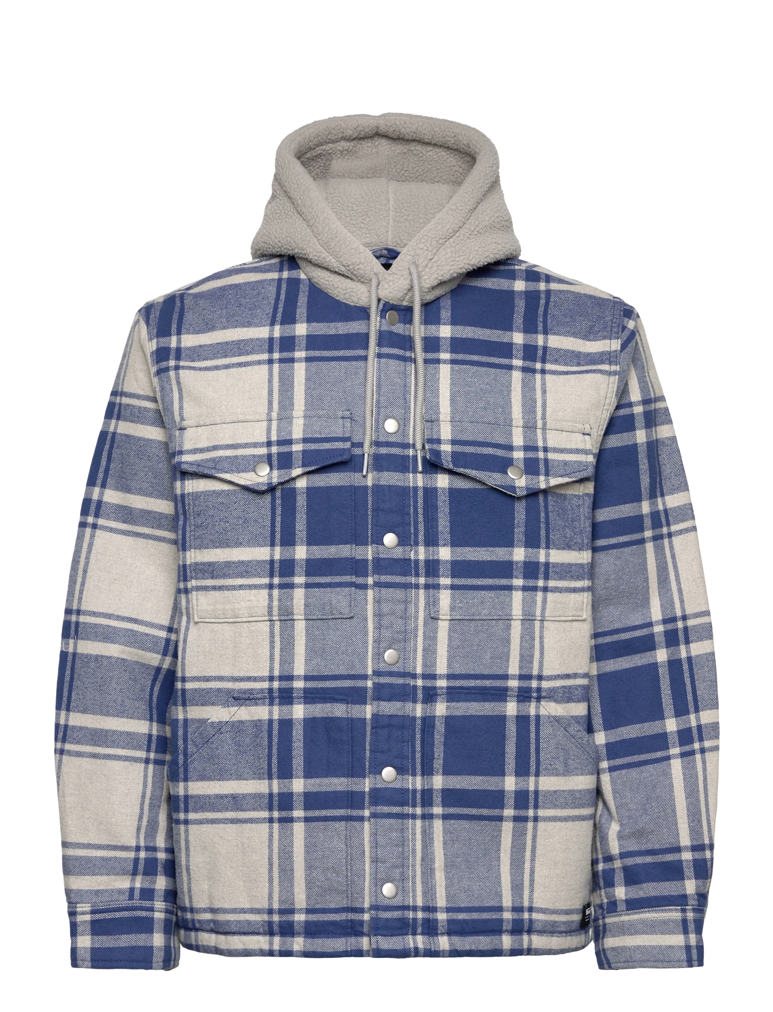 VANS Piedmont Hooded Plaid Shacket - Kleidung - OATMEAL HEATHER/TRUENVY / blue