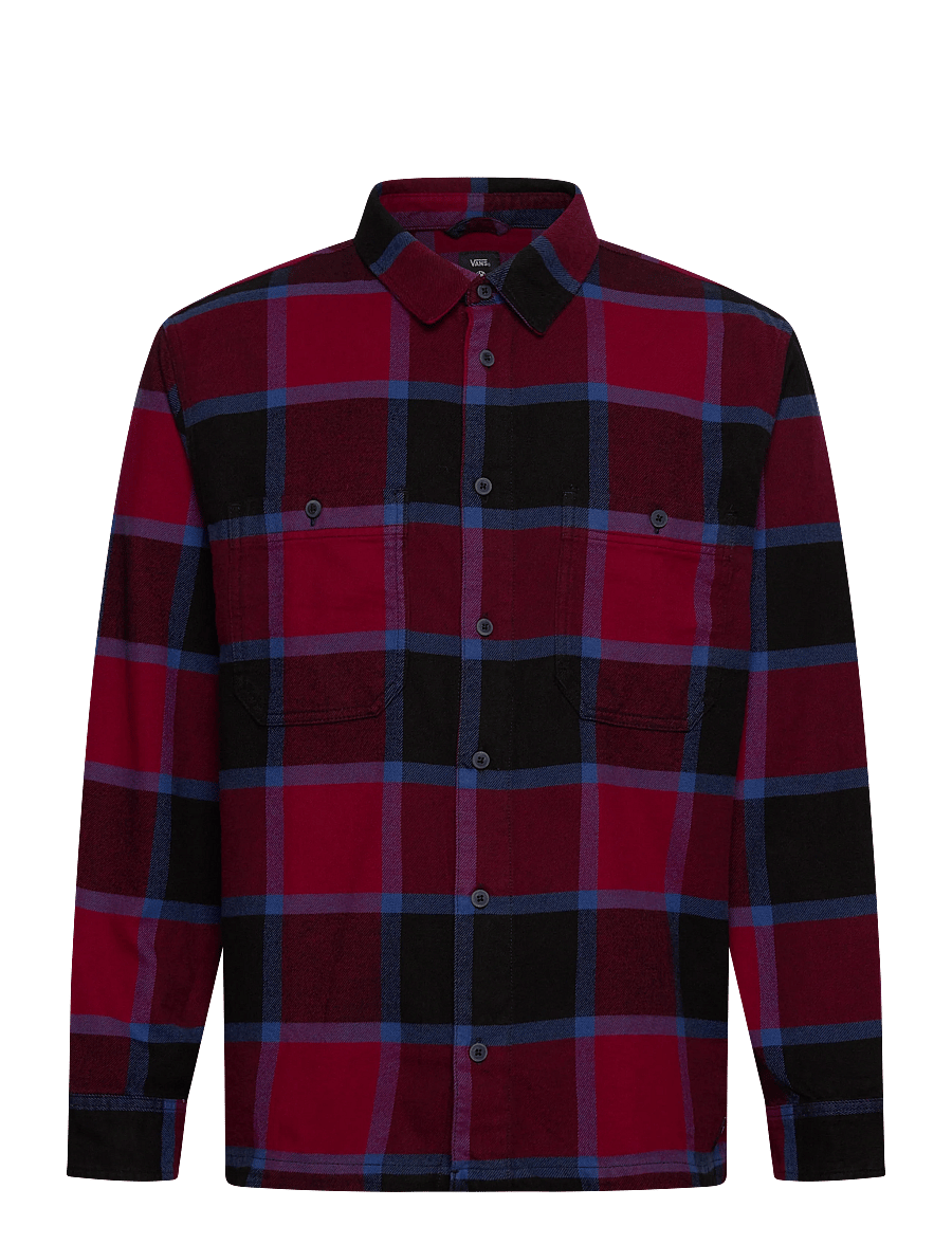VANS - Larkspur Plaid Flannel - tops & t-shirts - bordeaux/black - 0