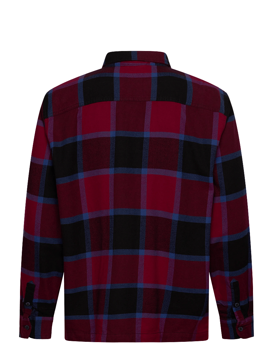 VANS - Larkspur Plaid Flannel - tops & t-shirts - bordeaux/black - 1