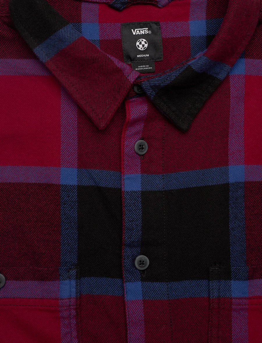 VANS - Larkspur Plaid Flannel - tops & t-shirts - bordeaux/black - 2