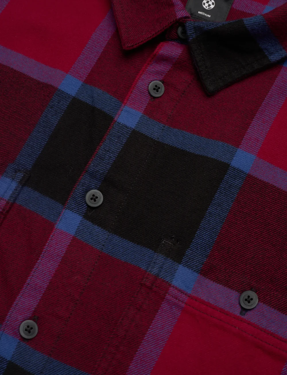 VANS - Larkspur Plaid Flannel - oberteile & t-shirts - bordeaux/black - 3