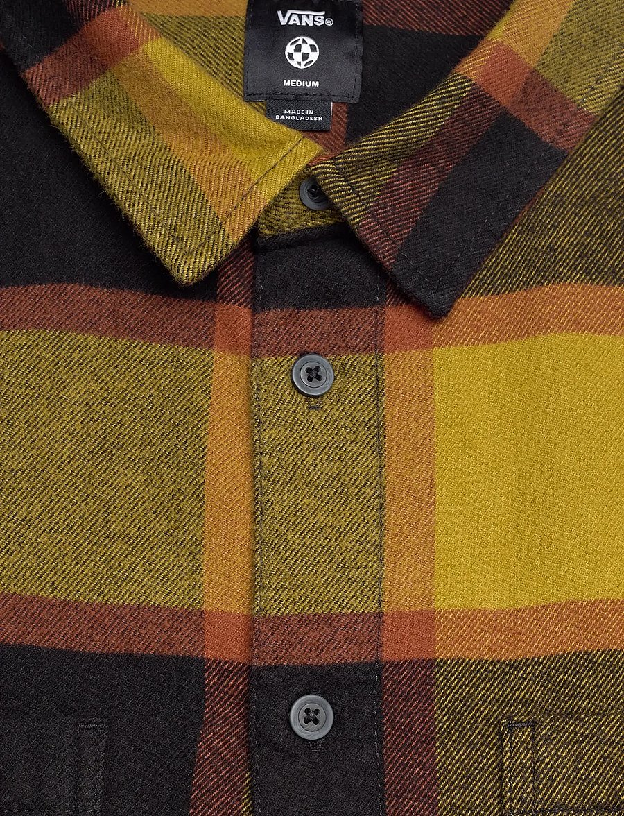 VANS - Larkspur Plaid Flannel - alussärgid ja t-särgid - burnt gold/black - 2