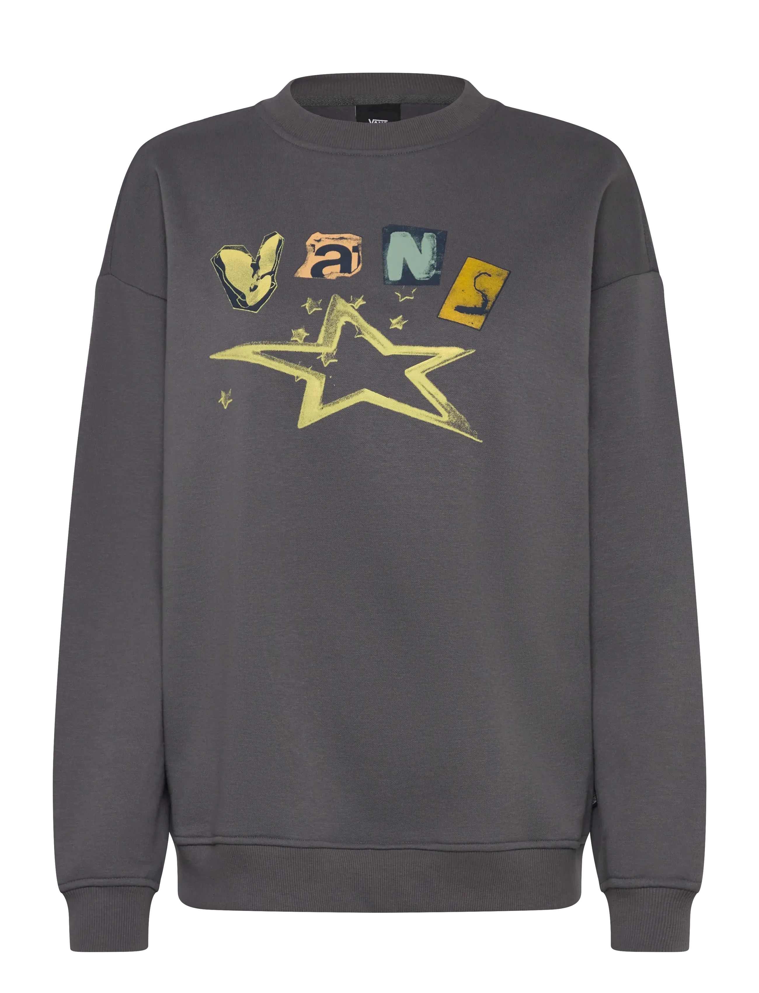 VANS Perforate Os Crew, Oversized Crewneck Sweatshirt, Grå, Str: L