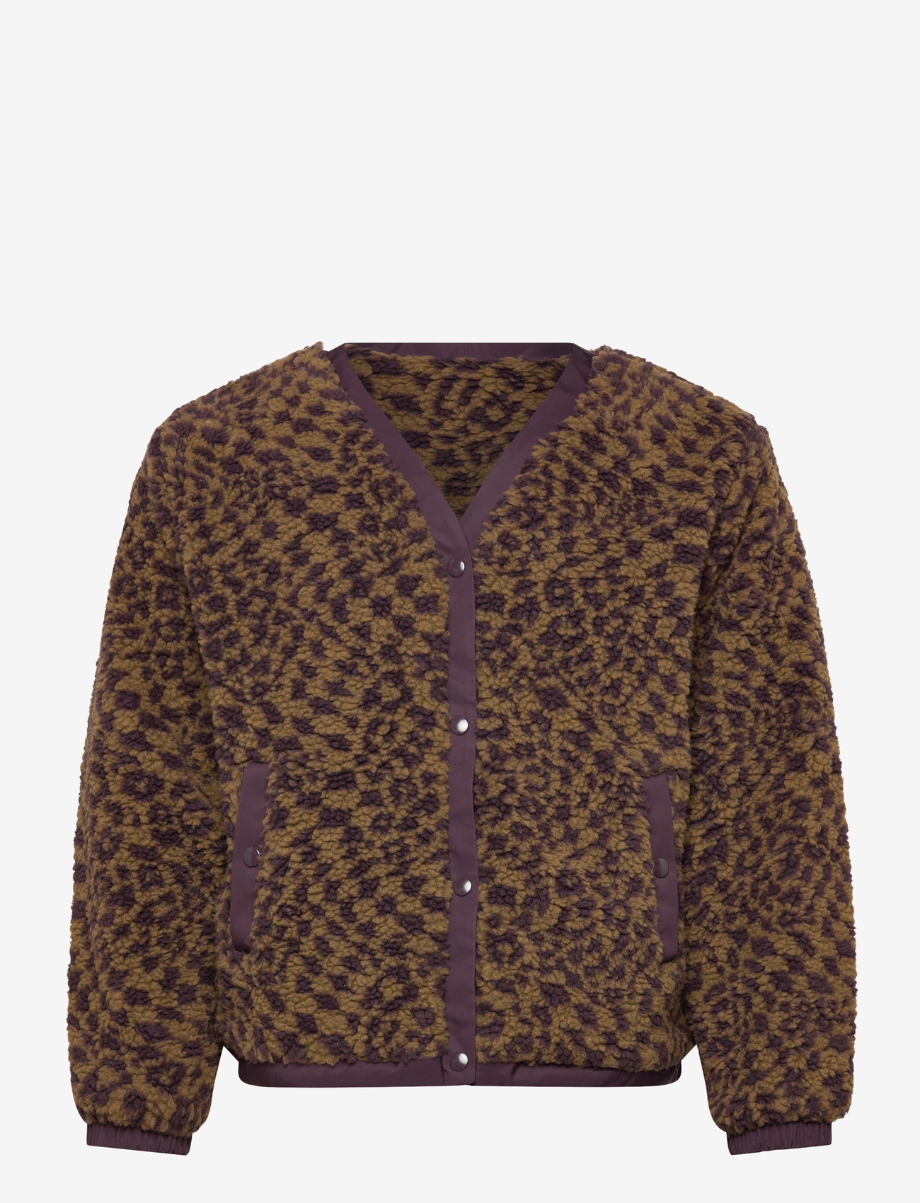 VANS - Suffolk Cheetah Check Pile Coat - sportsjakker - dark port - 0