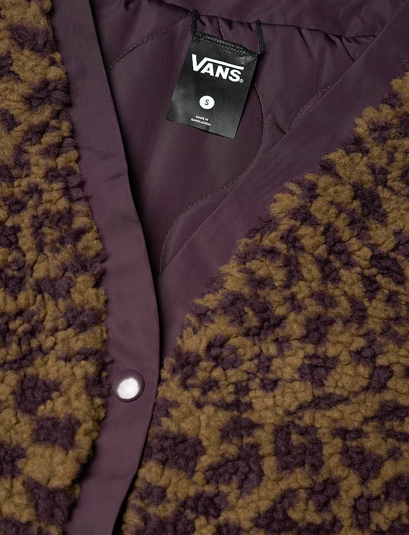 VANS - Suffolk Cheetah Check Pile Coat - sportsjakker - dark port - 4