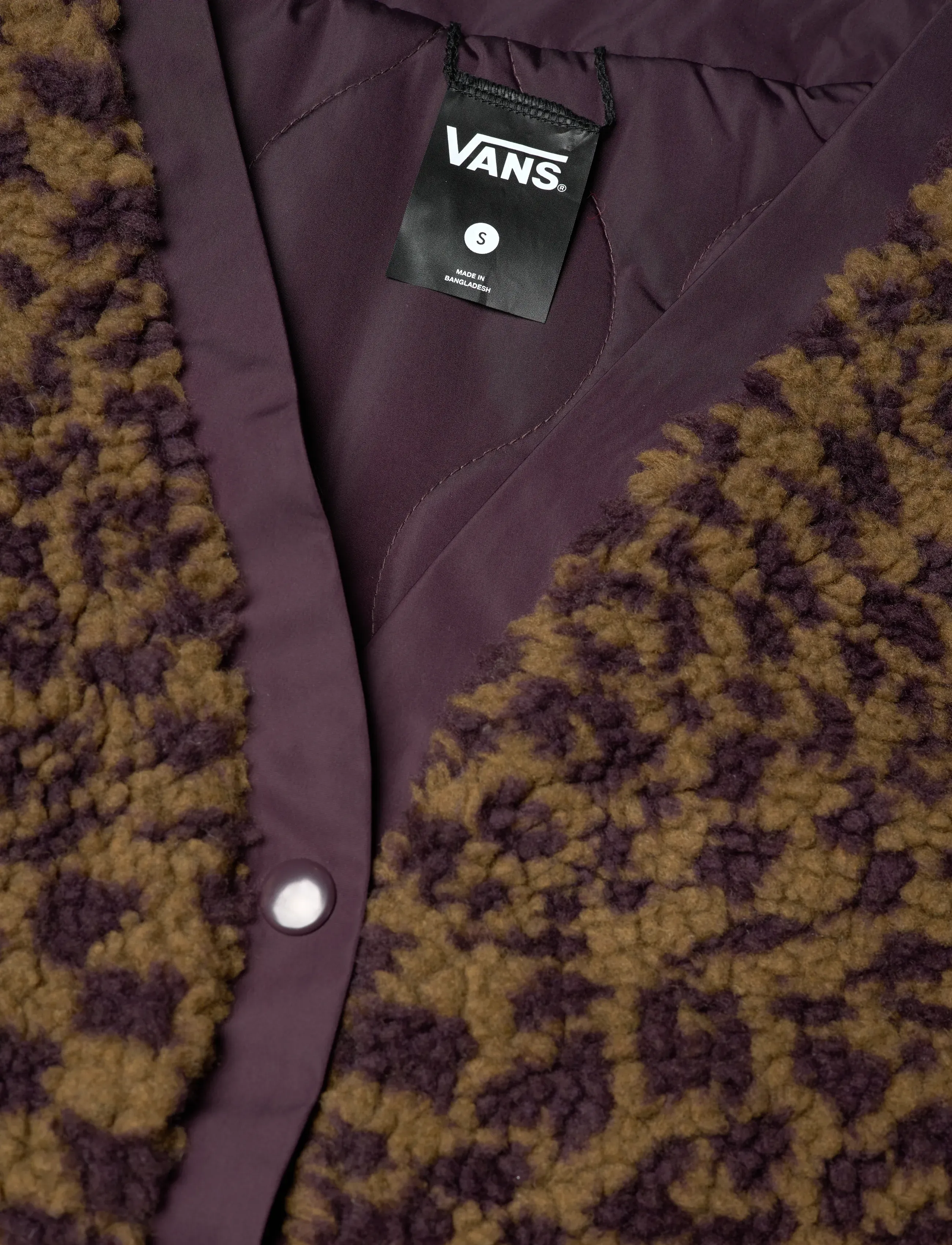VANS - Suffolk Cheetah Check Pile Coat - casual jackets - dark port - 4