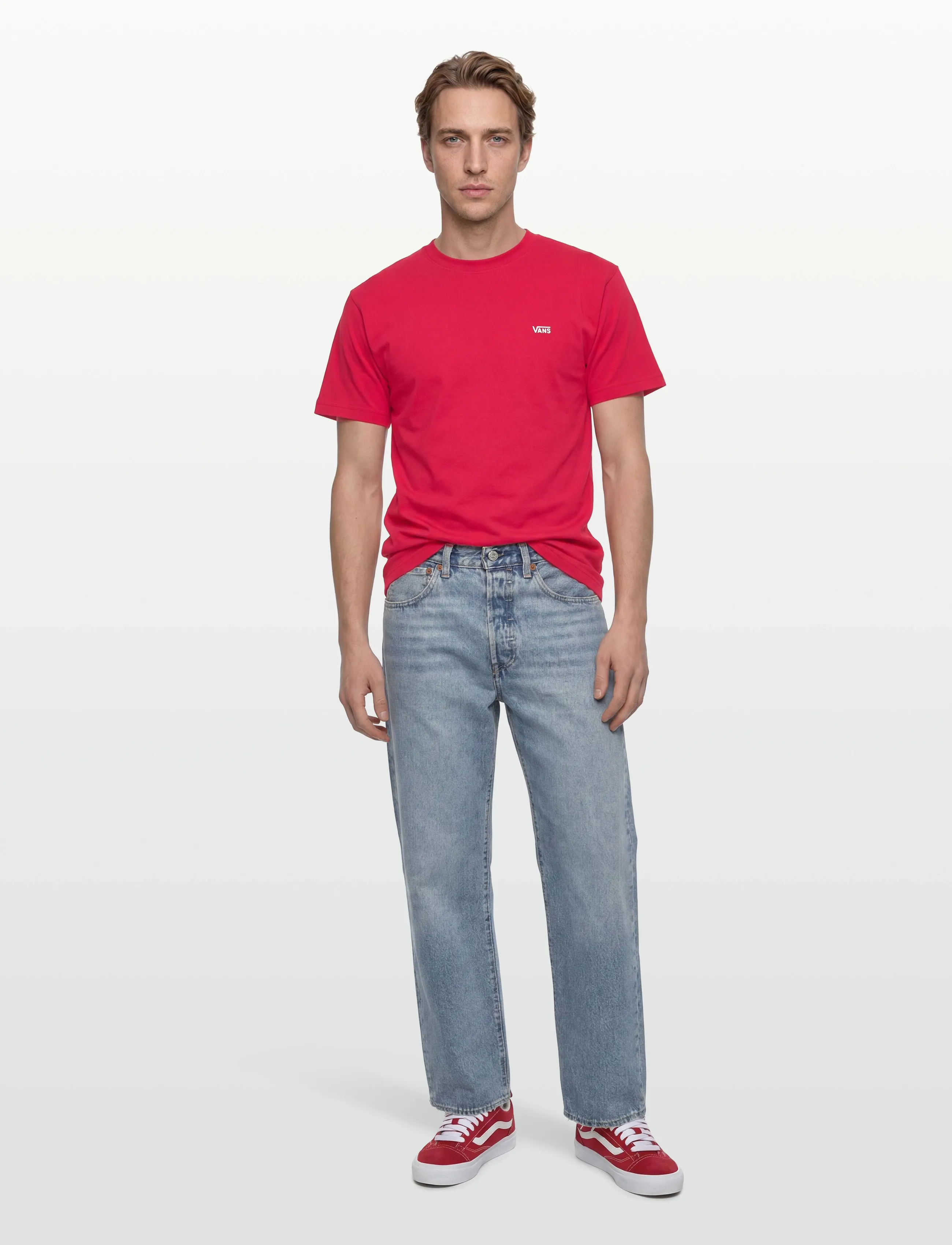 VANS LEFT CHEST SS - Lühikeste varrukatega T-särgid - CRIMSON HAZE / red