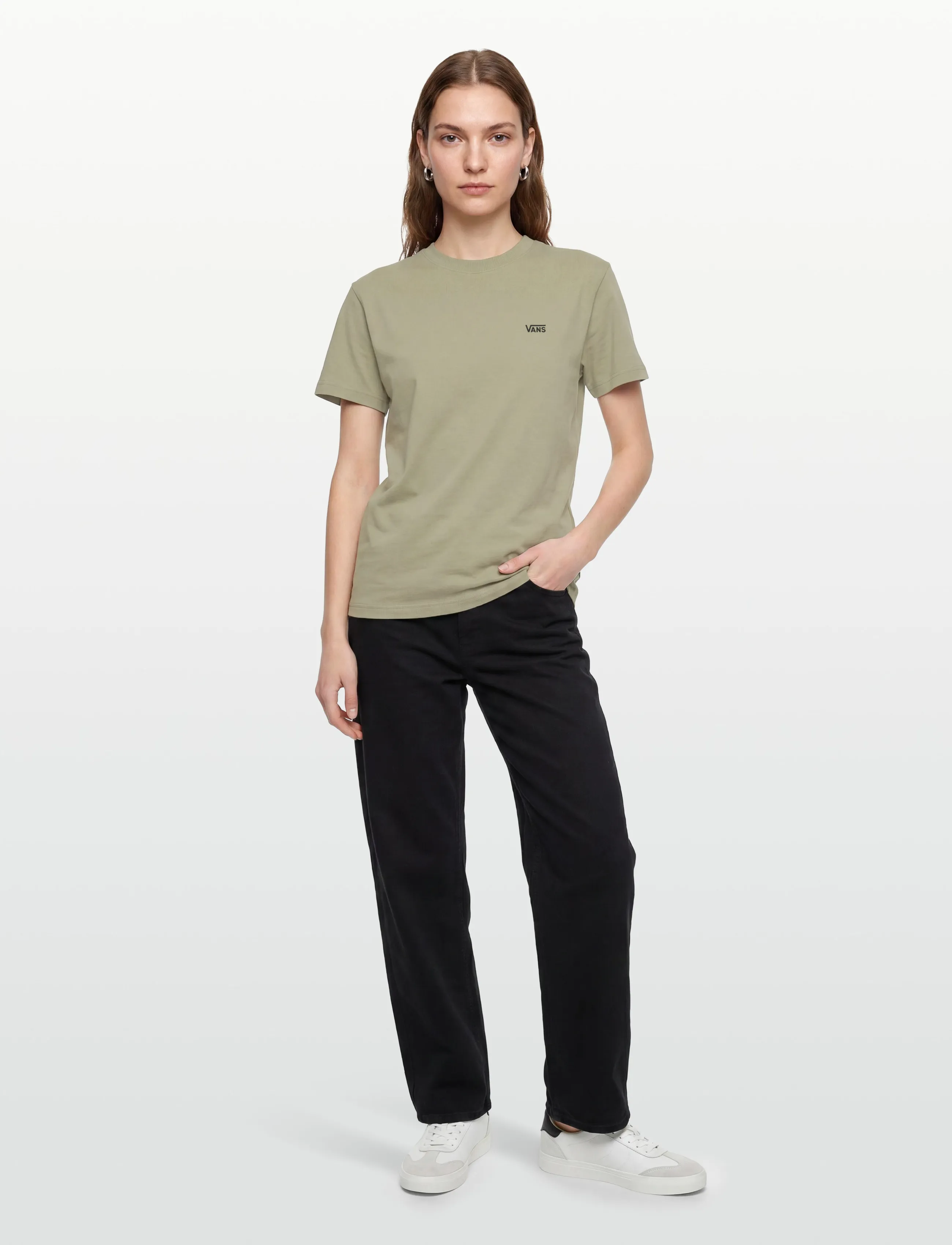 VANS - LEFT CHEST SS - oberteile & t-shirts - soft sage - 0