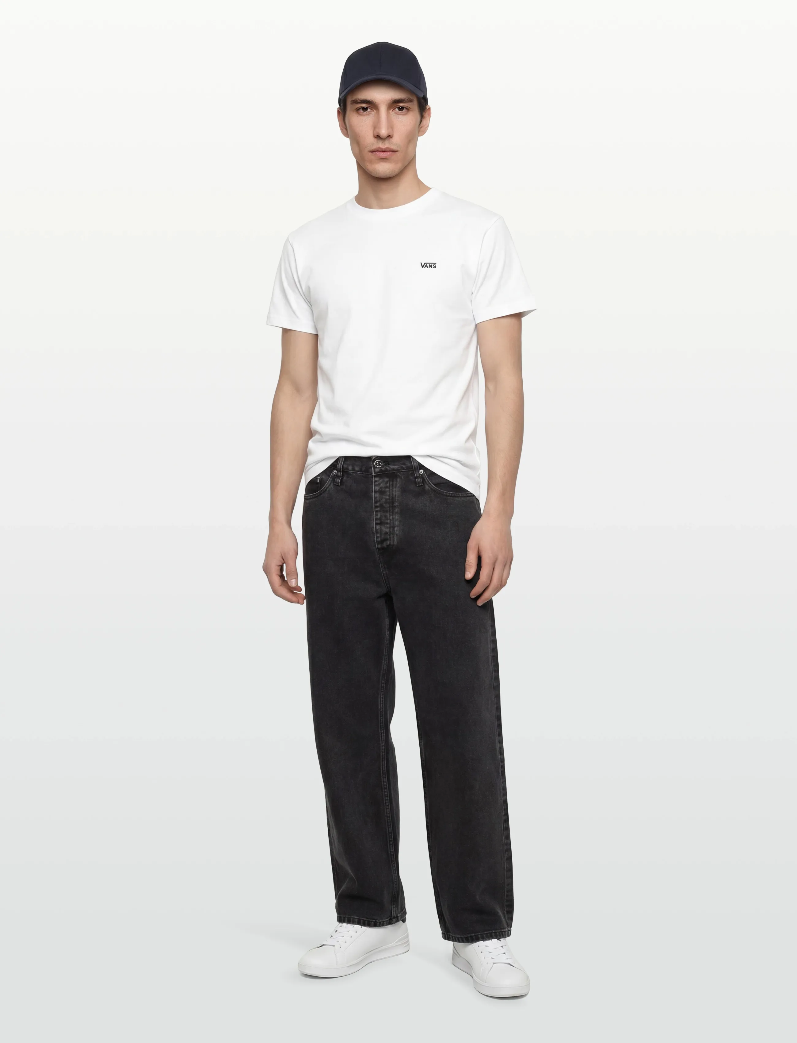 VANS Left Chest Ss, XS, White, Sport Overdele > Sport T-shirts, Herre