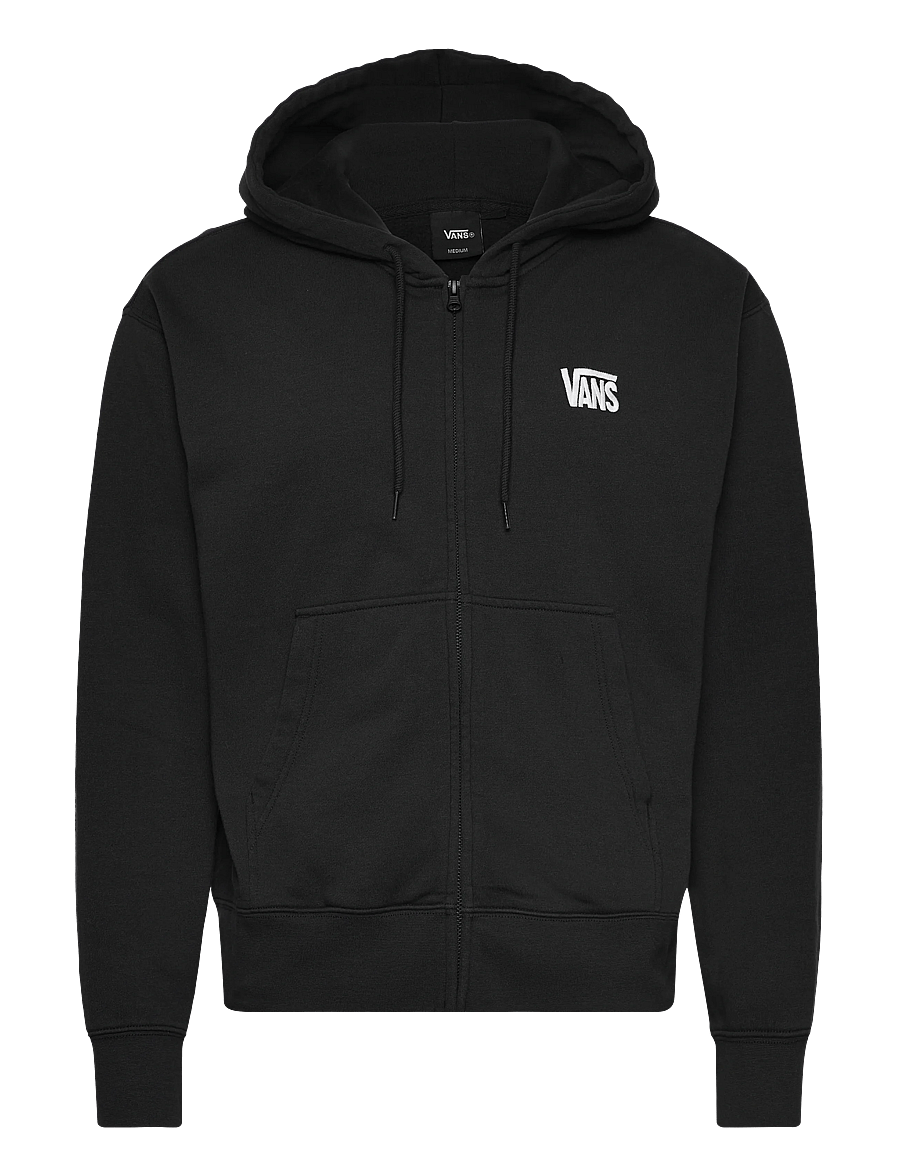 VANS - Stretch Logo Full Zip - kapuutsiga dressipluusid - black/white - 1