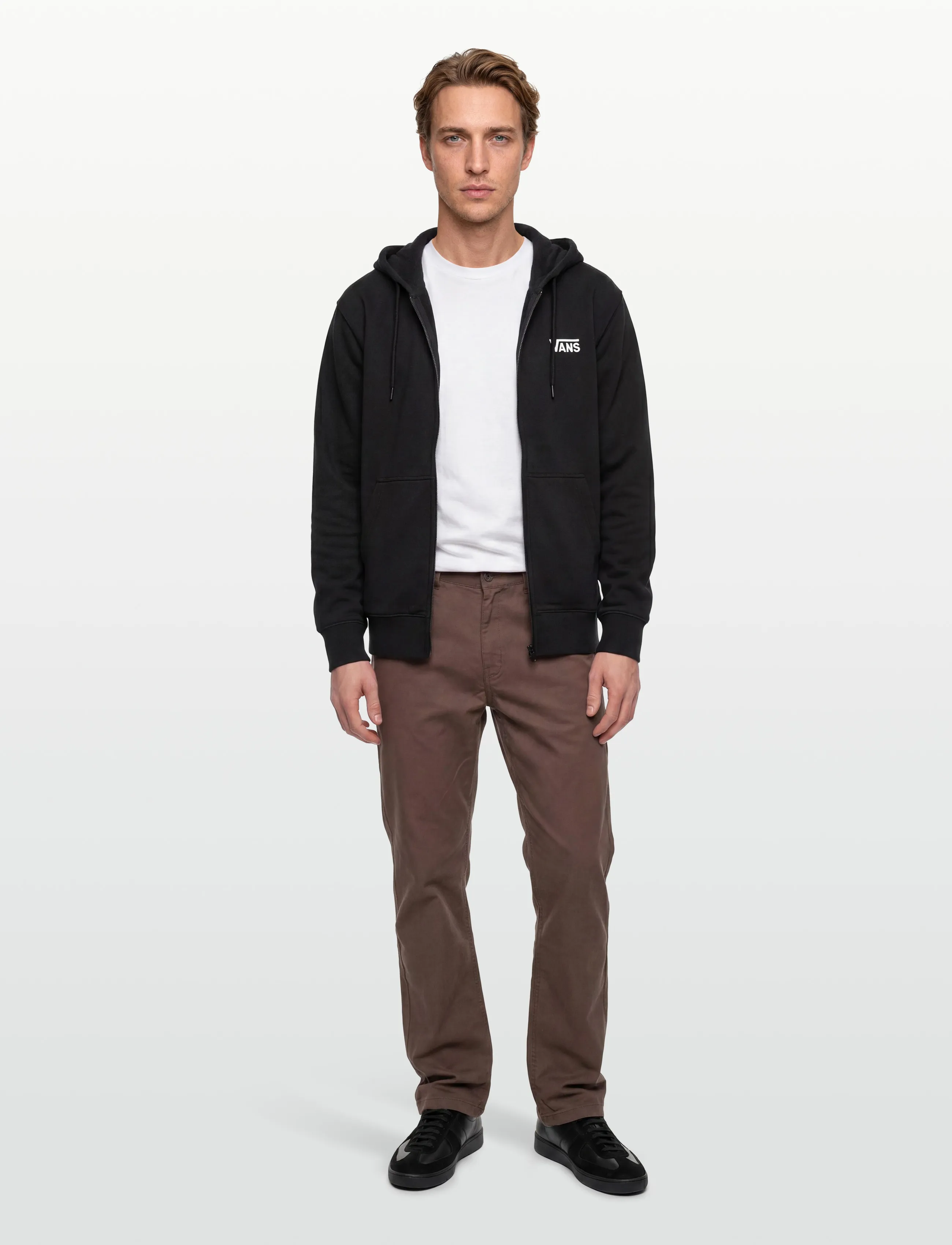 VANS Stretch Logo Full Zip, M, Sport Sweatshirts & Hoodies, Schwarz - Männerswear