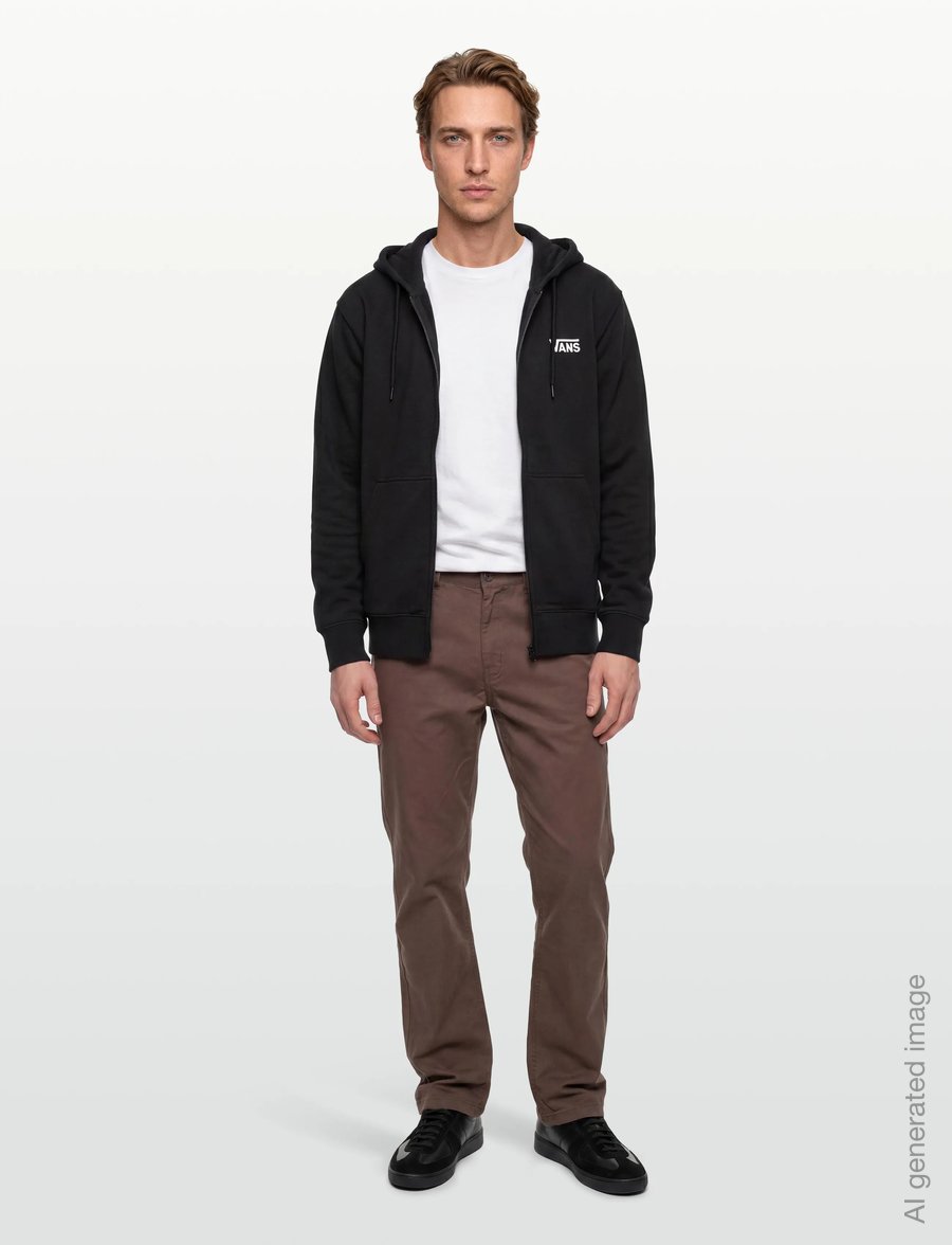 VANS - Stretch Logo Full Zip - kapuutsiga dressipluusid - black/white - 0