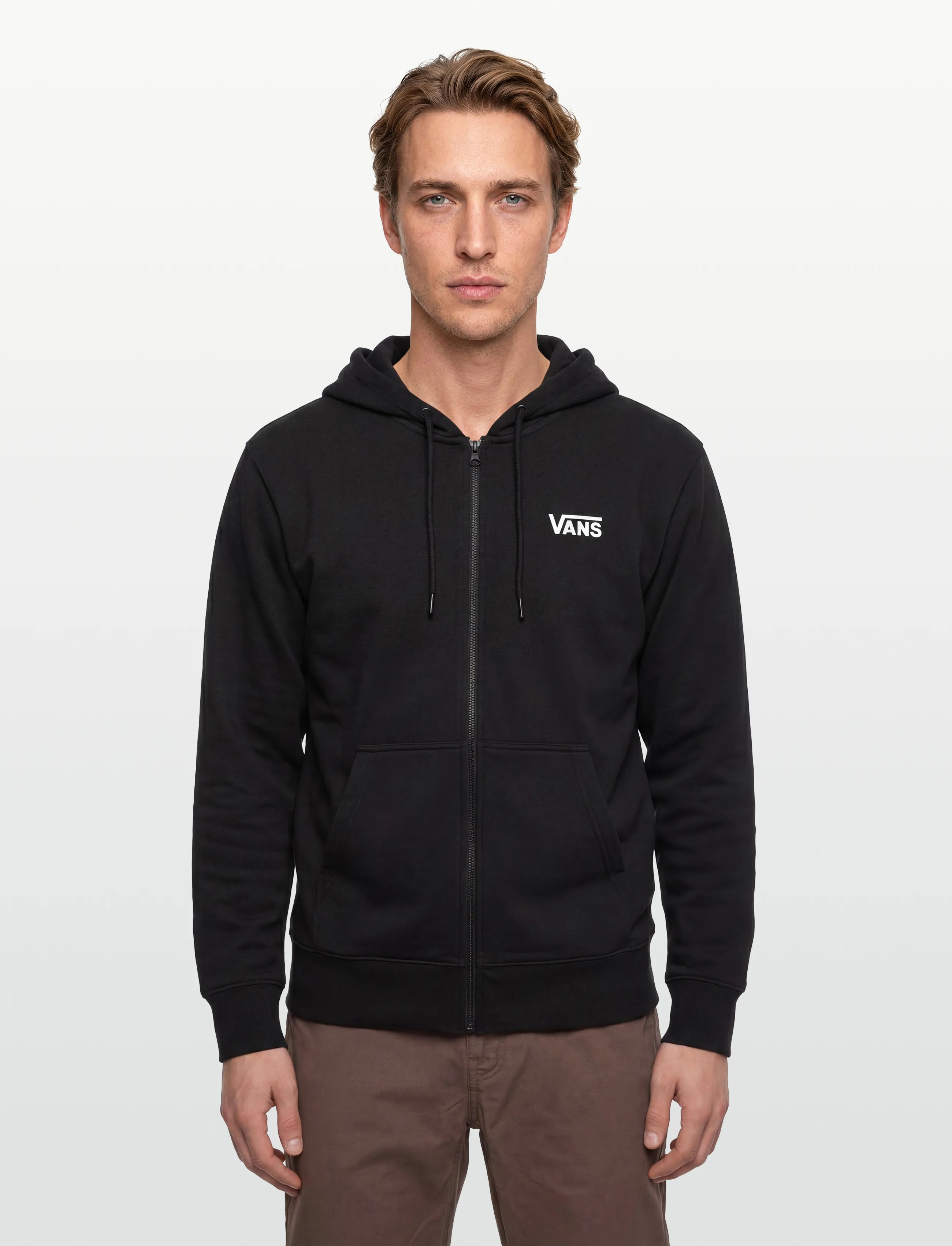 VANS - Stretch Logo Full Zip - hættetrøjer - black/white - 3