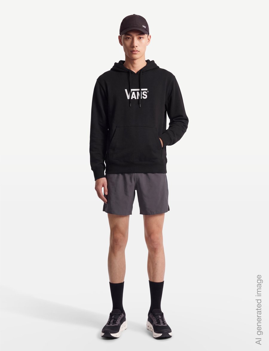 VANS - Stretch Logo Pullover - sweatshirts - black/white - 0