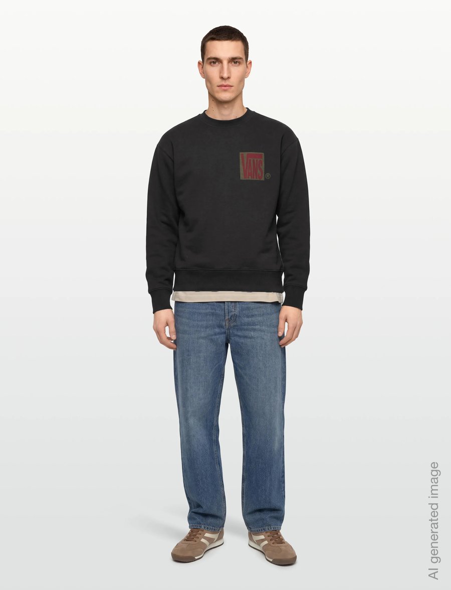 VANS - Stretch Stack Crackle Crew - tops - black - 0