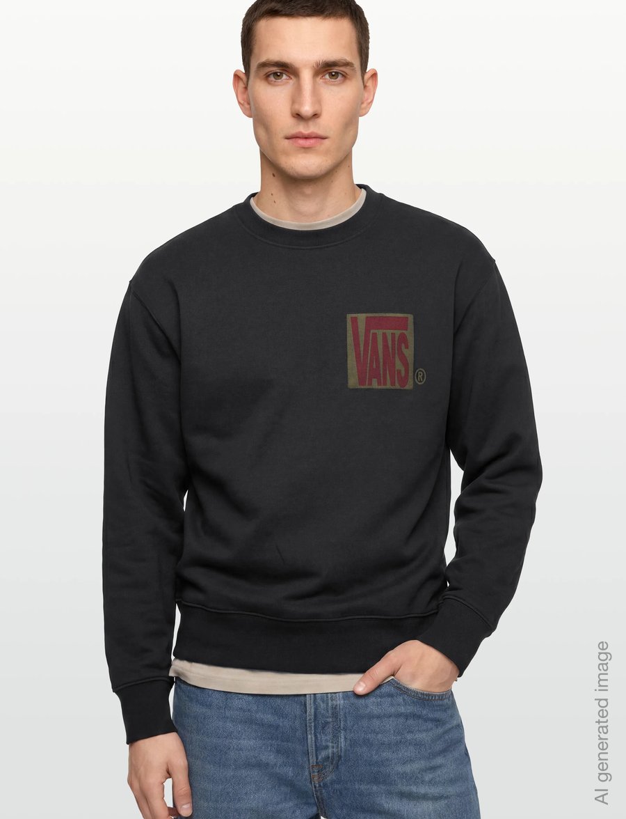 VANS - Stretch Stack Crackle Crew - tops - black - 3