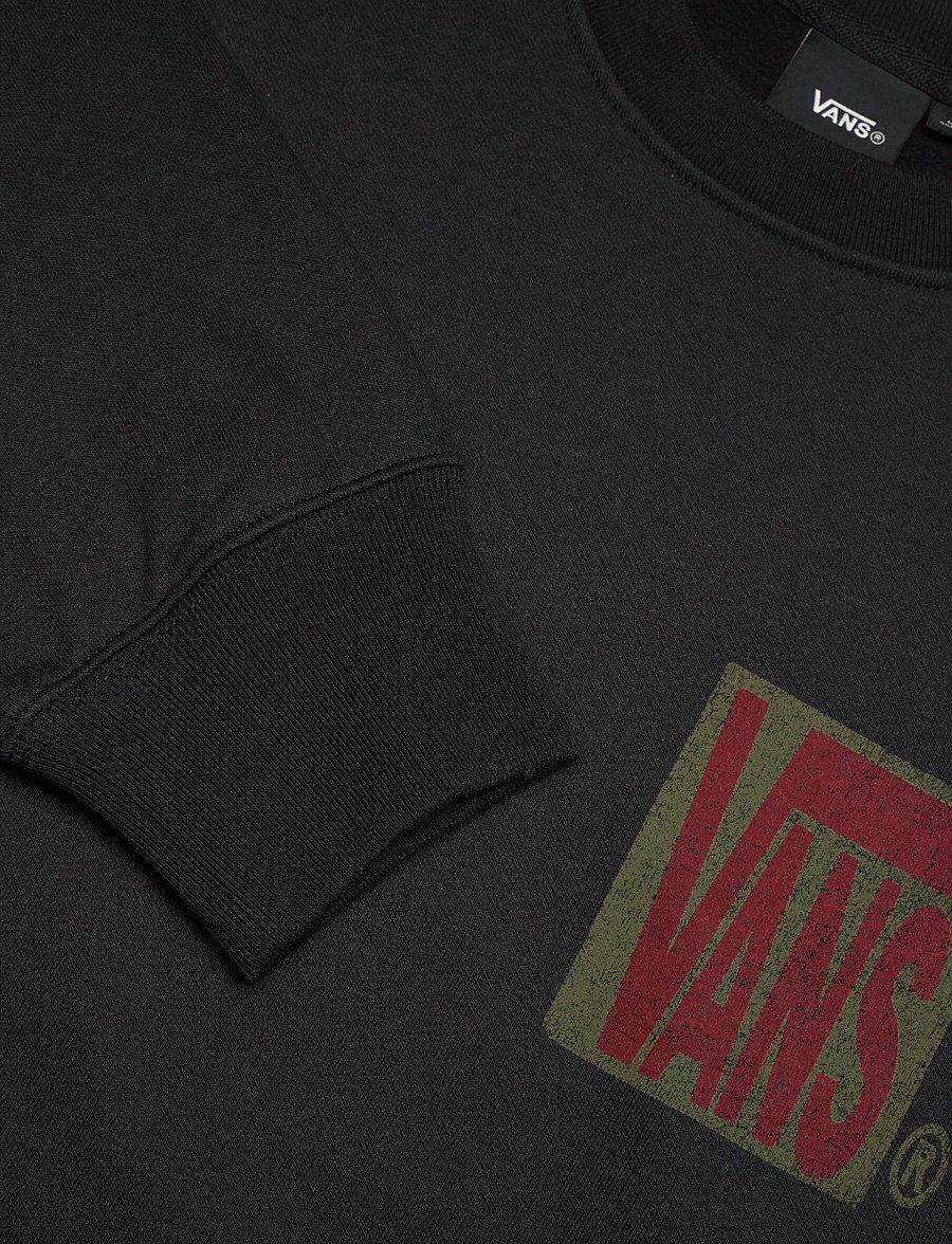 VANS - Stretch Stack Crackle Crew - tops - black - 5