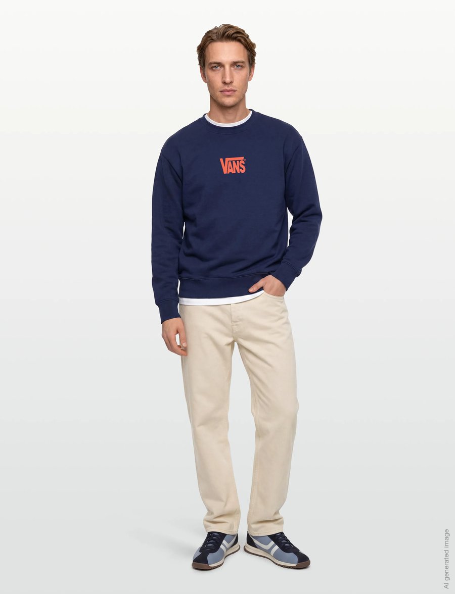 VANS - Stretch Logo Crew - oberteile - deep indigo/flame - 0