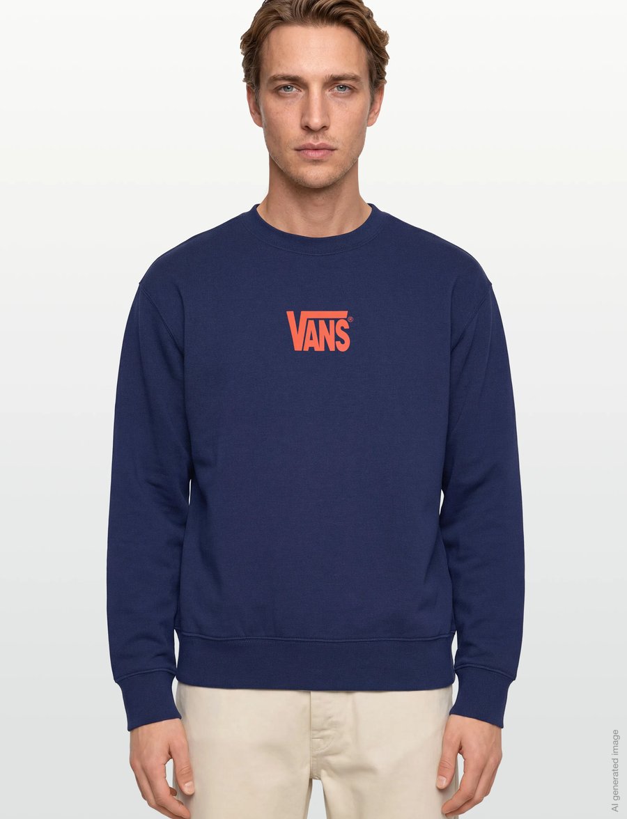 VANS - Stretch Logo Crew - oberteile - deep indigo/flame - 3