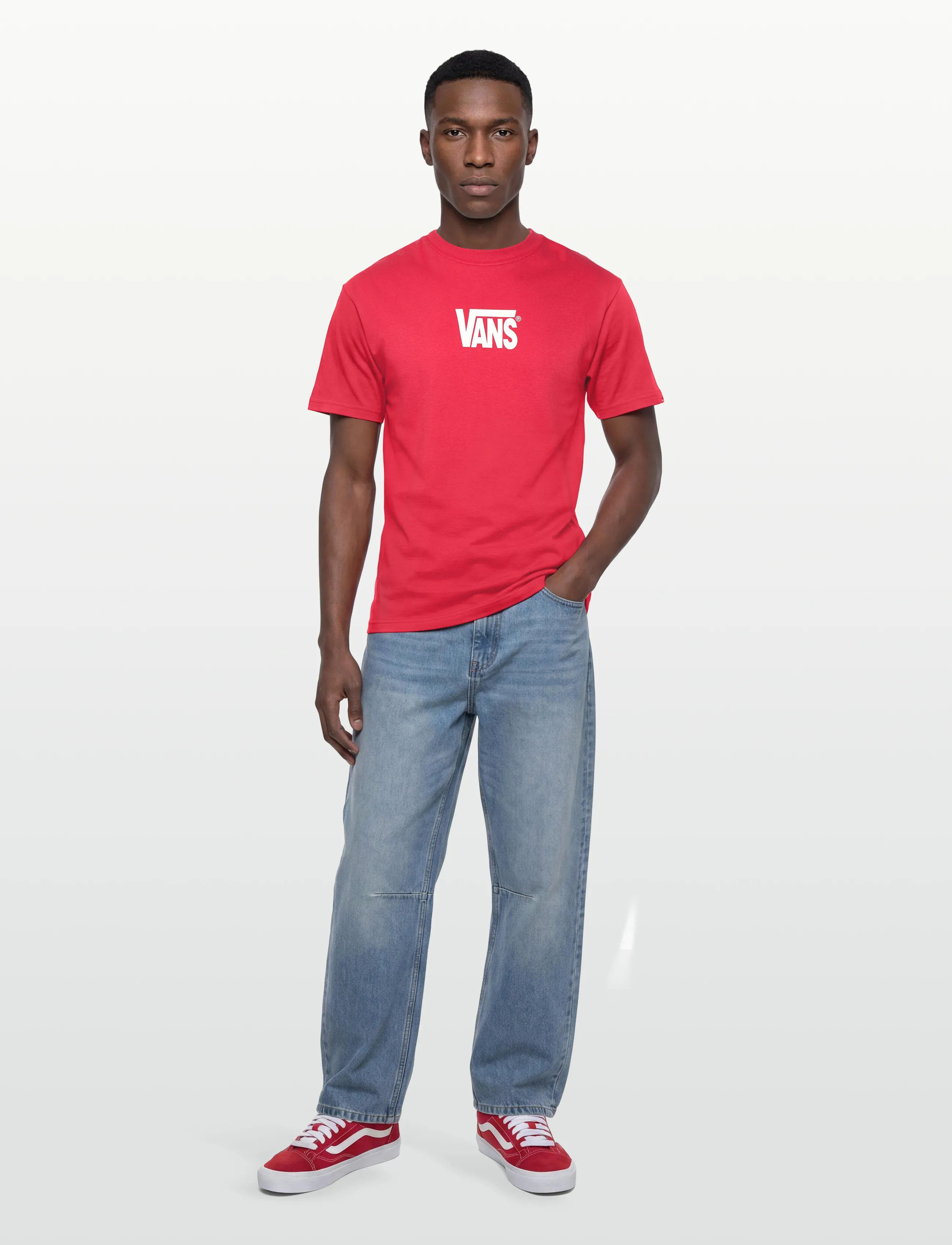 VANS Stretch Logo Ss Tee, Mænd, Kortærmet T-Shirt, Rød, Str: XXL