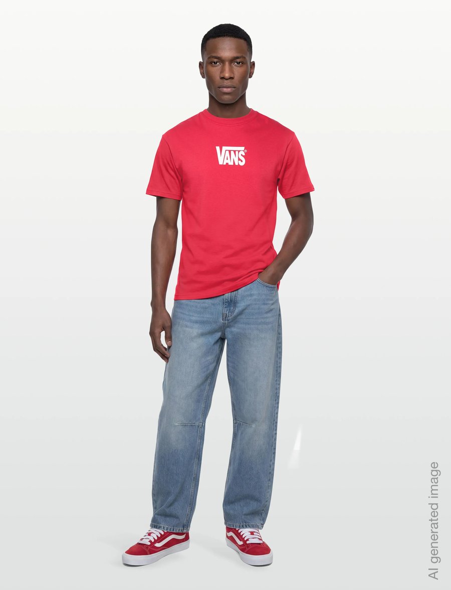 VANS - Stretch Logo SS Tee - oberteile & t-shirts - crimson haze - 0