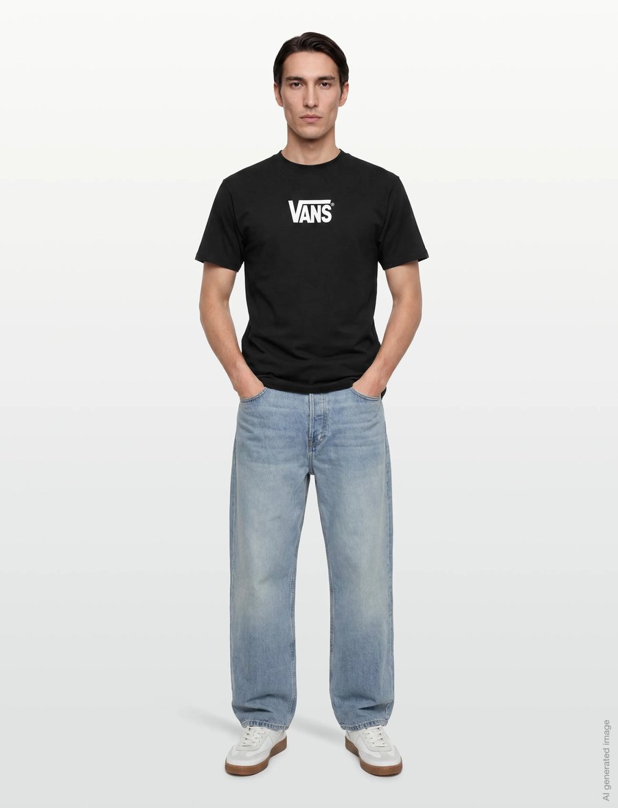 VANS - Stretch Logo SS Tee - tops & t-shirts - black/white - 0