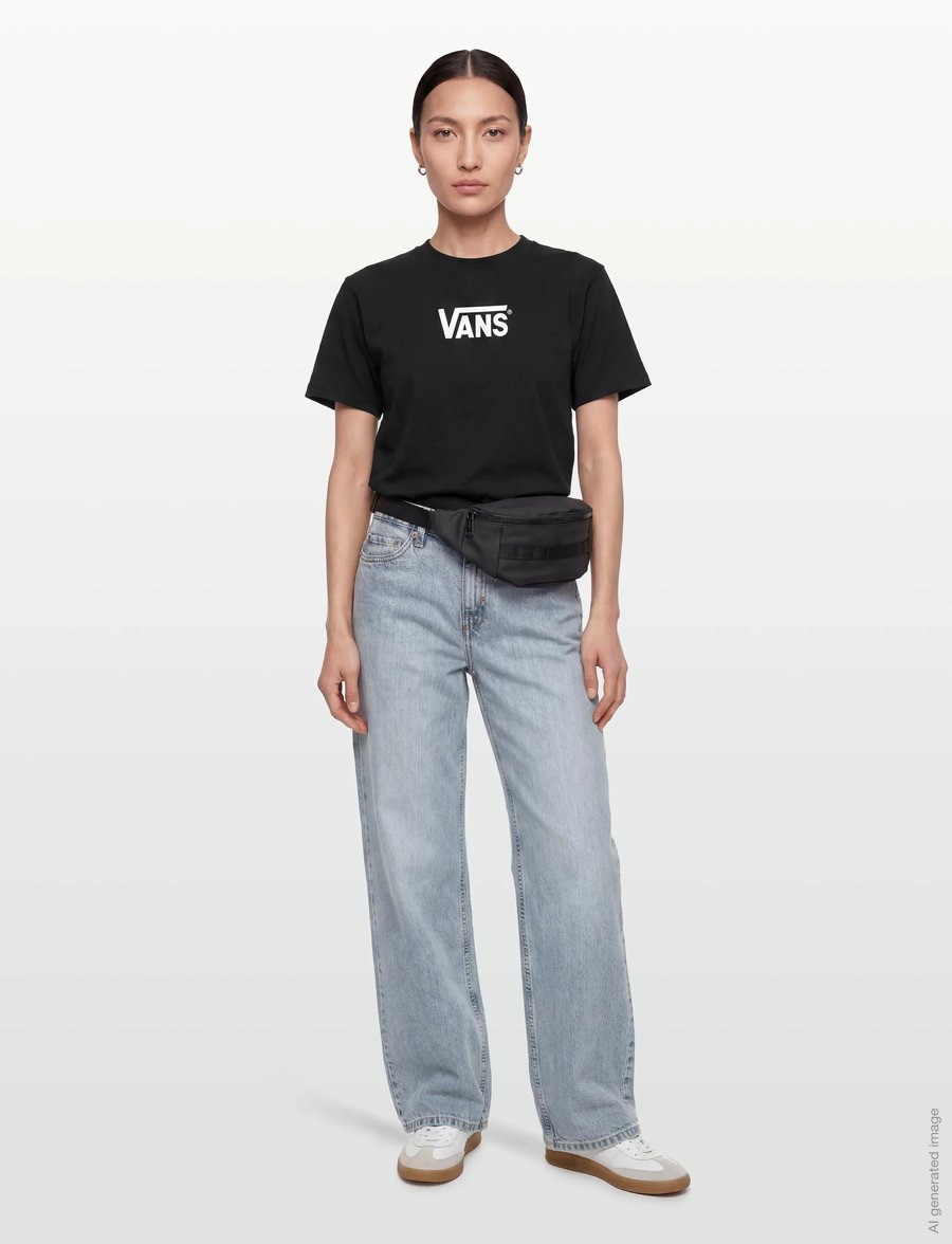 VANS - Stretch Logo SS Tee - tops & t-shirts - black/white - 4