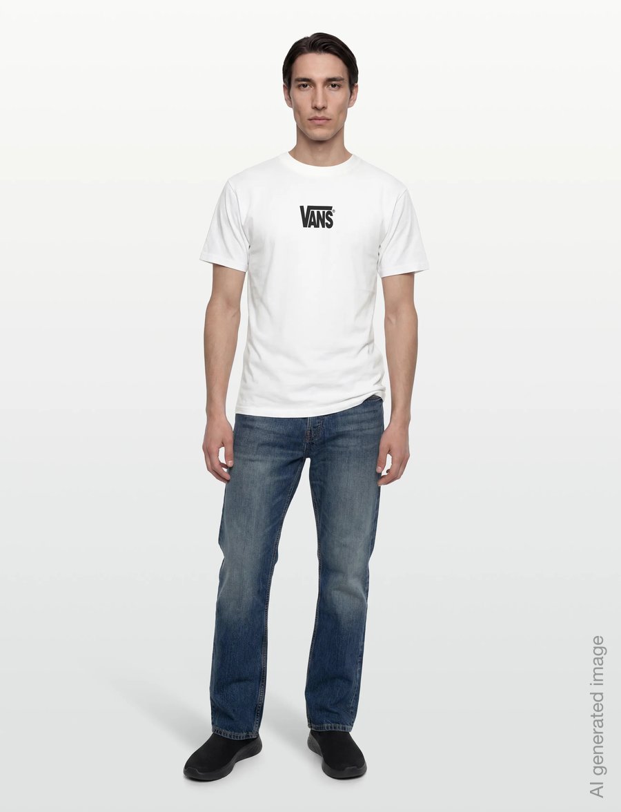 VANS - Stretch Logo SS Tee - oberteile & t-shirts - white/black - 0
