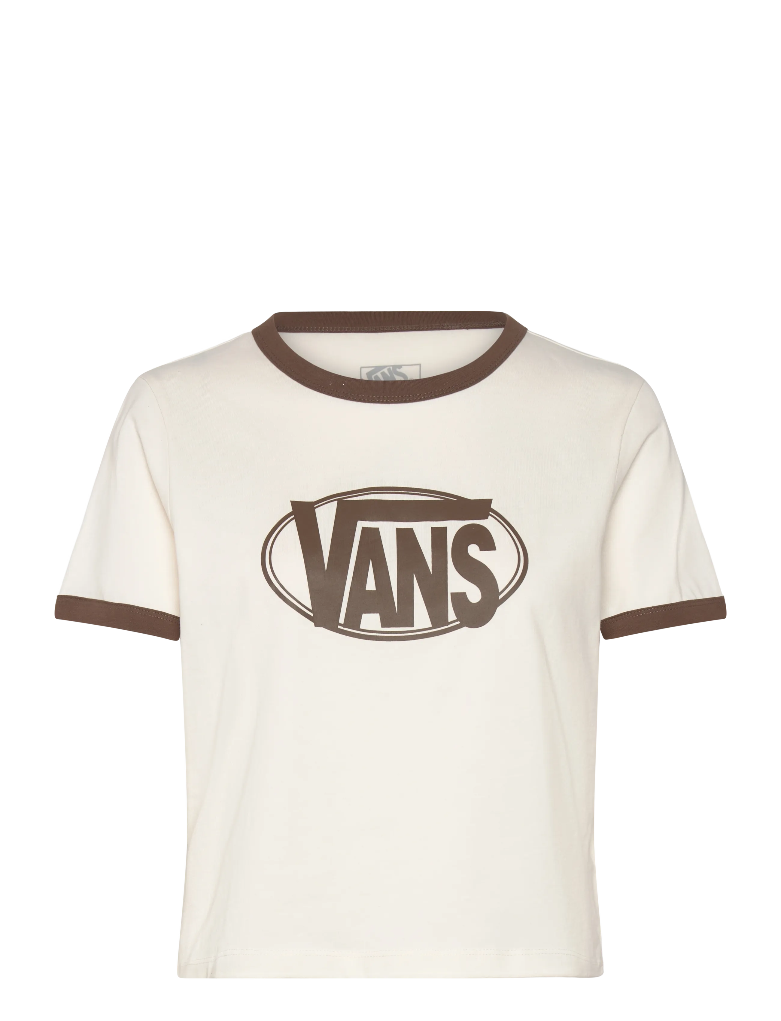 VANS W Center Chest Ringer Tee, Kvinder, Ringer T-shirt, Cream, Str: L