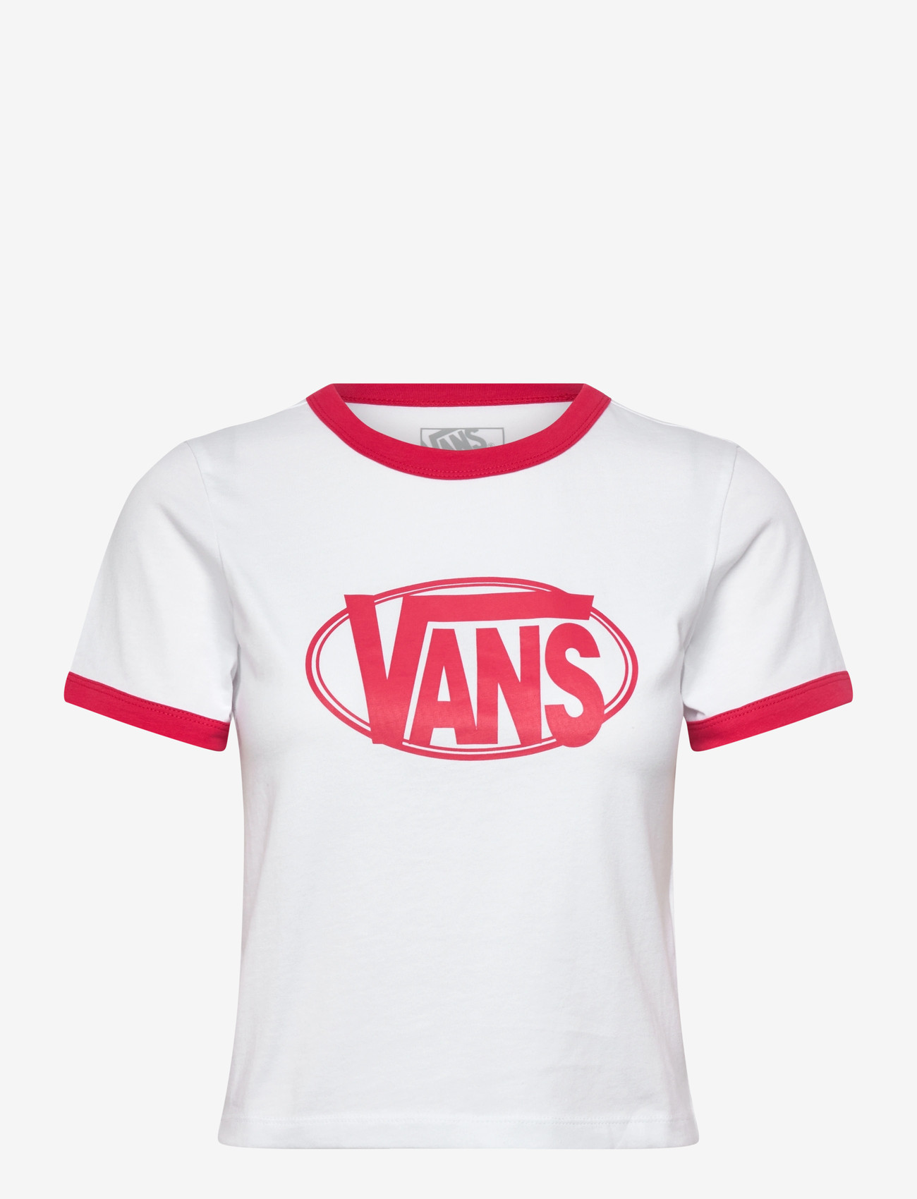 VANS - W CENTER CHEST RINGER TEE - alussärgid ja t-särgid - white - 0