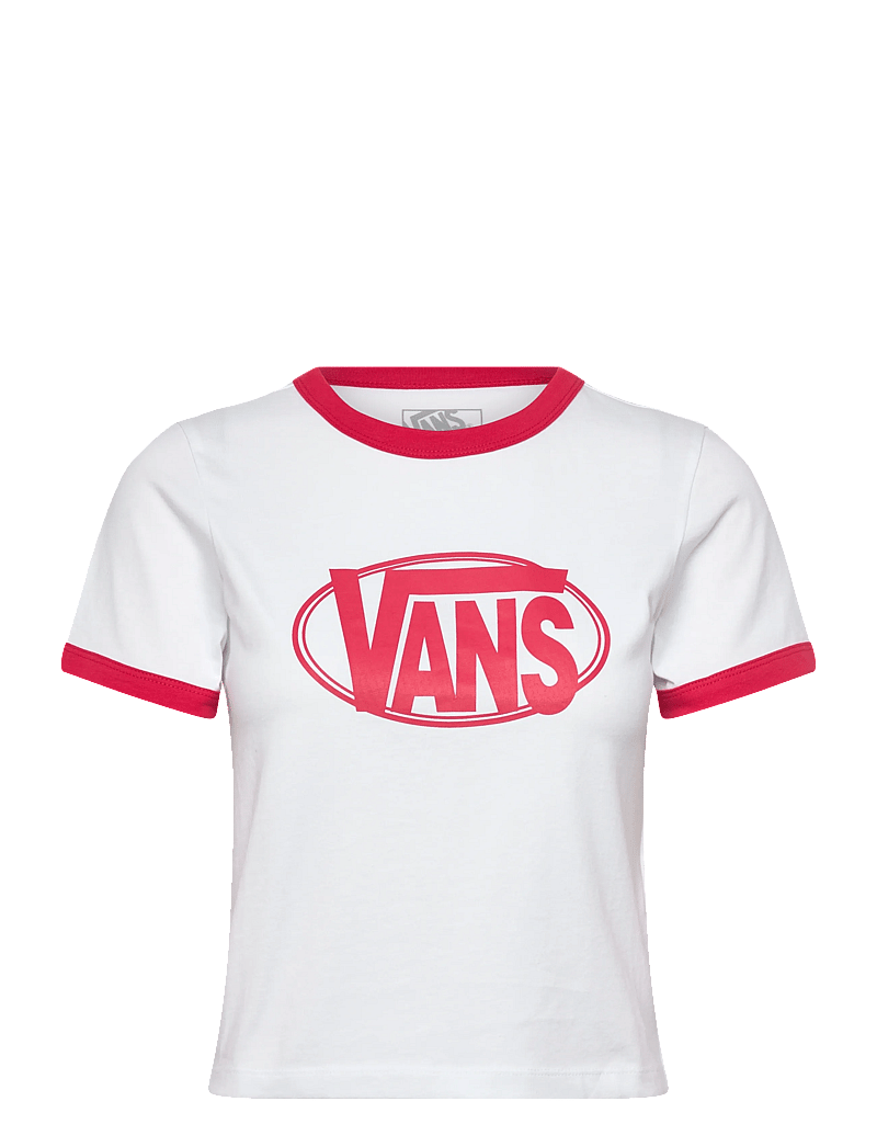 VANS - W CENTER CHEST RINGER TEE - alussärgid ja t-särgid - white - 0