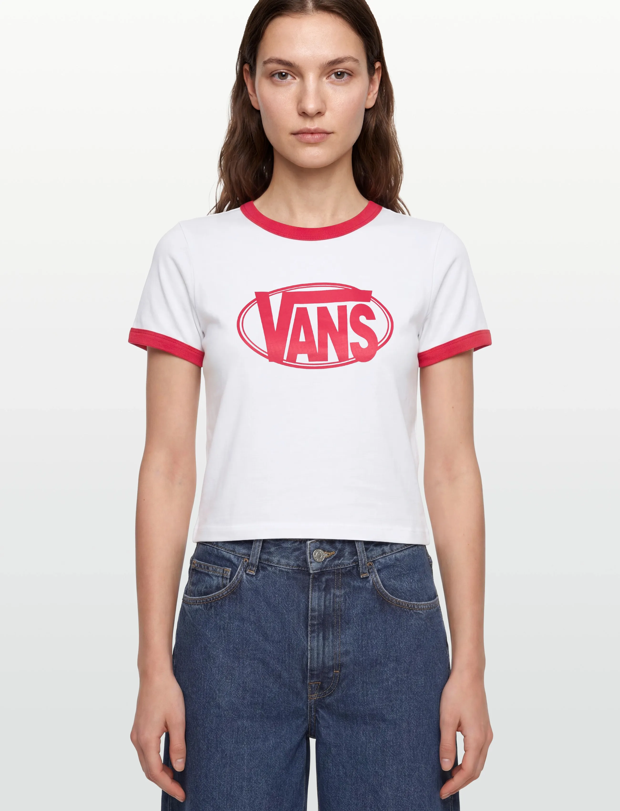 VANS - W CENTER CHEST RINGER TEE - t-shirts - white - 3