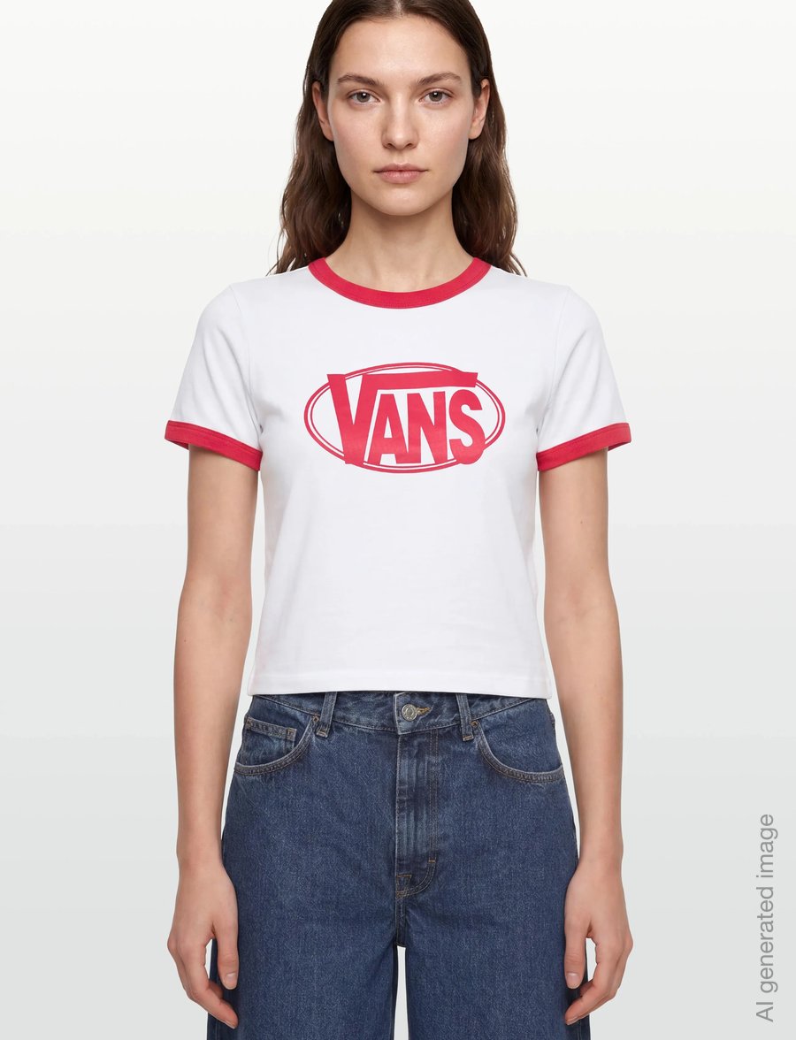 VANS - W CENTER CHEST RINGER TEE - t-shirts - white - 3