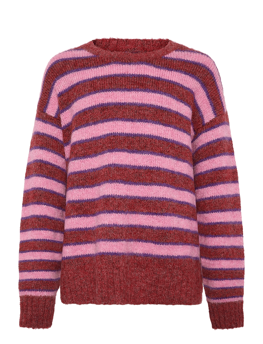 VANS - Rollins Stripe Sweater - overdele - poppy ember/purplelcrce - 0