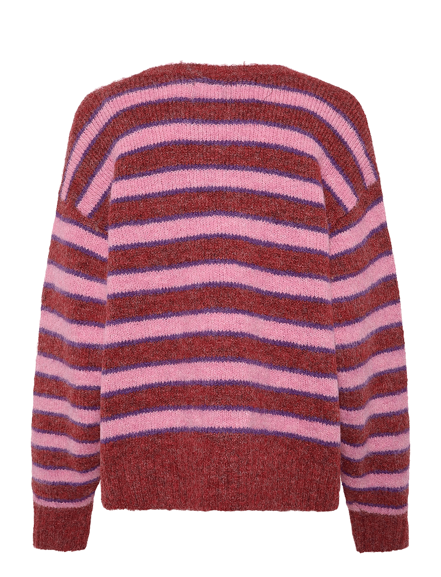 VANS - Rollins Stripe Sweater - overdele - poppy ember/purplelcrce - 1