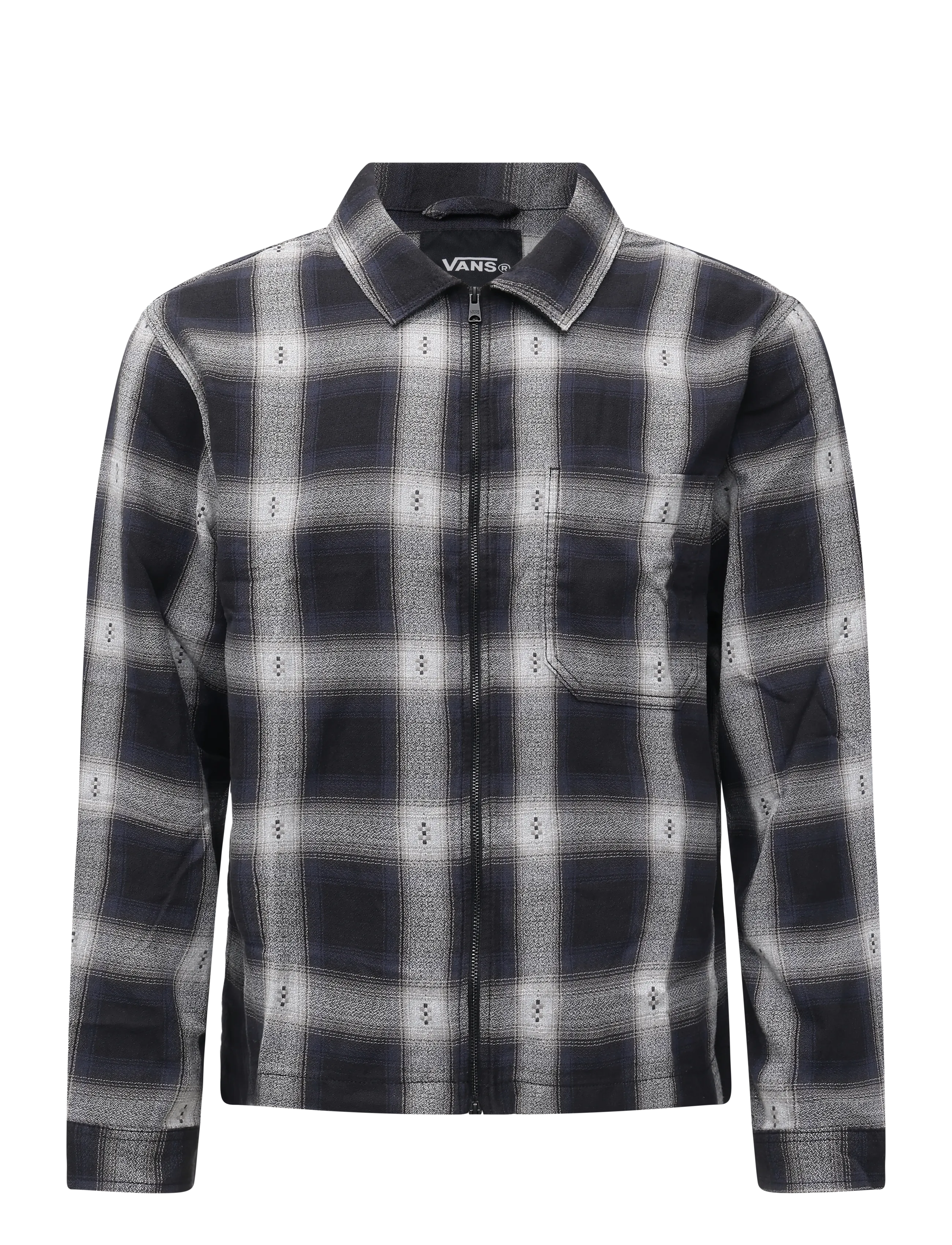 VANS Larkspur Zip Plaid Flannel Shirt - Kläder - BLACK / black