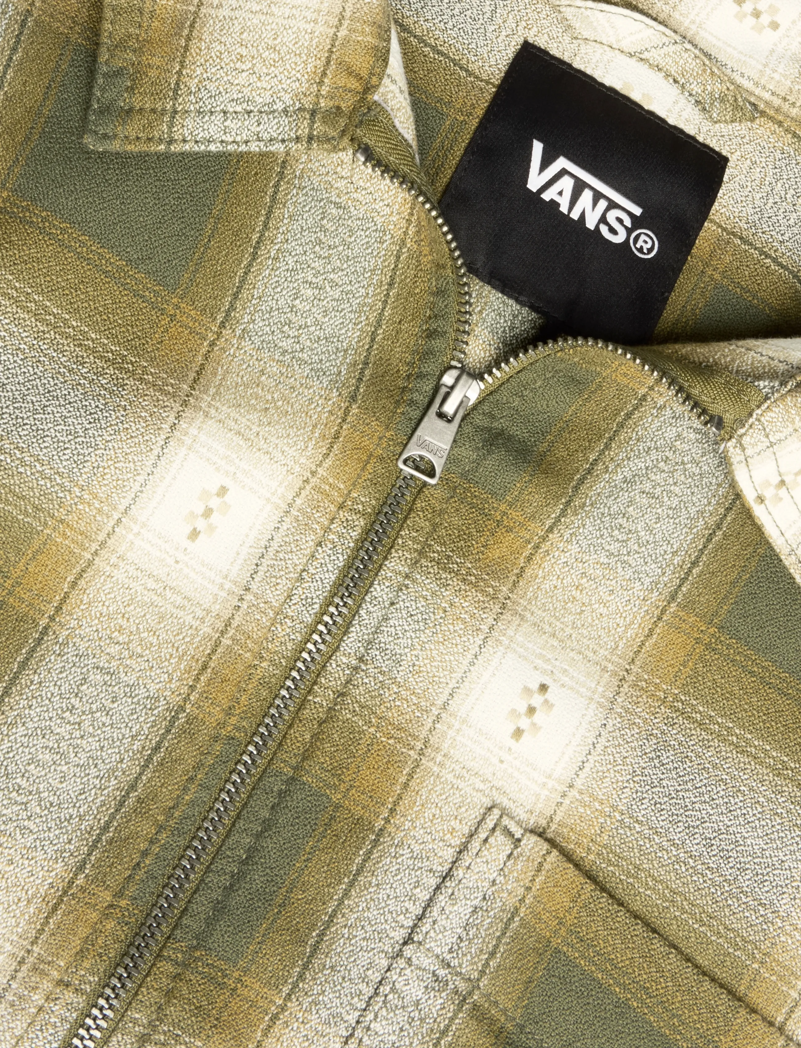VANS - Larkspur Zip Plaid Flannel Shirt - oberteile & t-shirts - mossy olive - 2