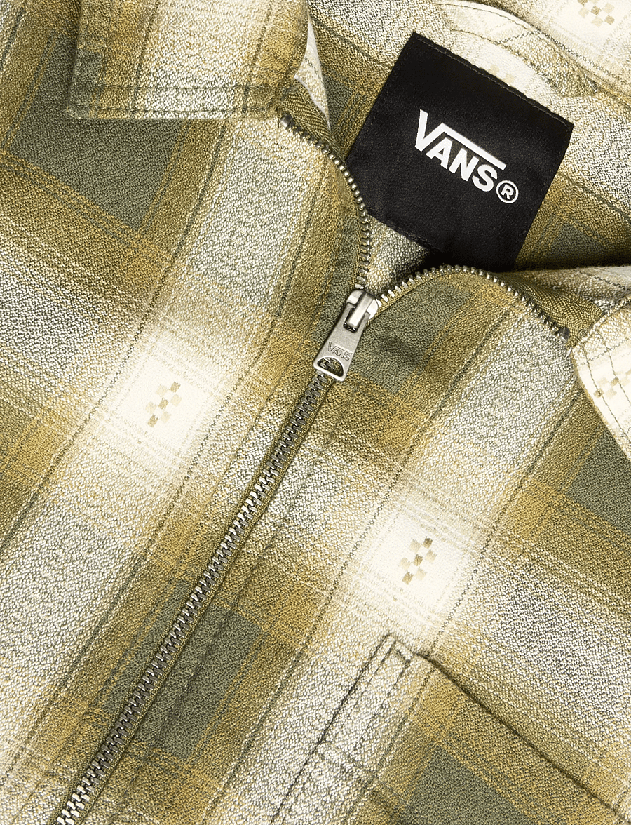 VANS - Larkspur Zip Plaid Flannel Shirt - oberteile & t-shirts - mossy olive - 2