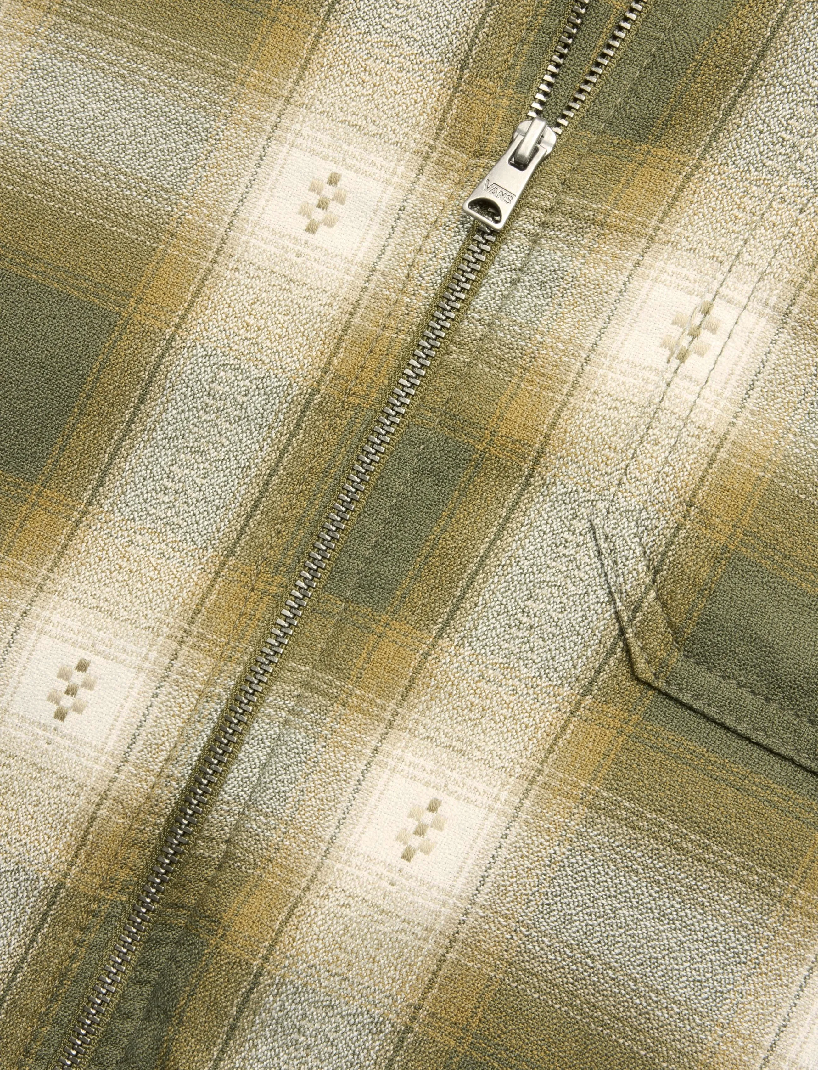 VANS - Larkspur Zip Plaid Flannel Shirt - oberteile & t-shirts - mossy olive - 3