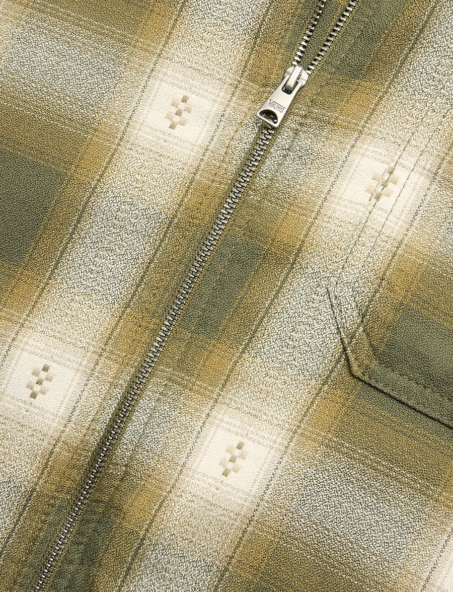 VANS - Larkspur Zip Plaid Flannel Shirt - oberteile & t-shirts - mossy olive - 3