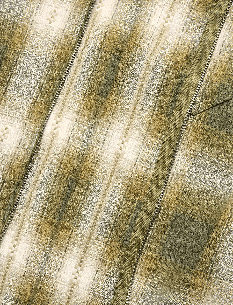VANS - Larkspur Zip Plaid Flannel Shirt - oberteile & t-shirts - mossy olive - 4