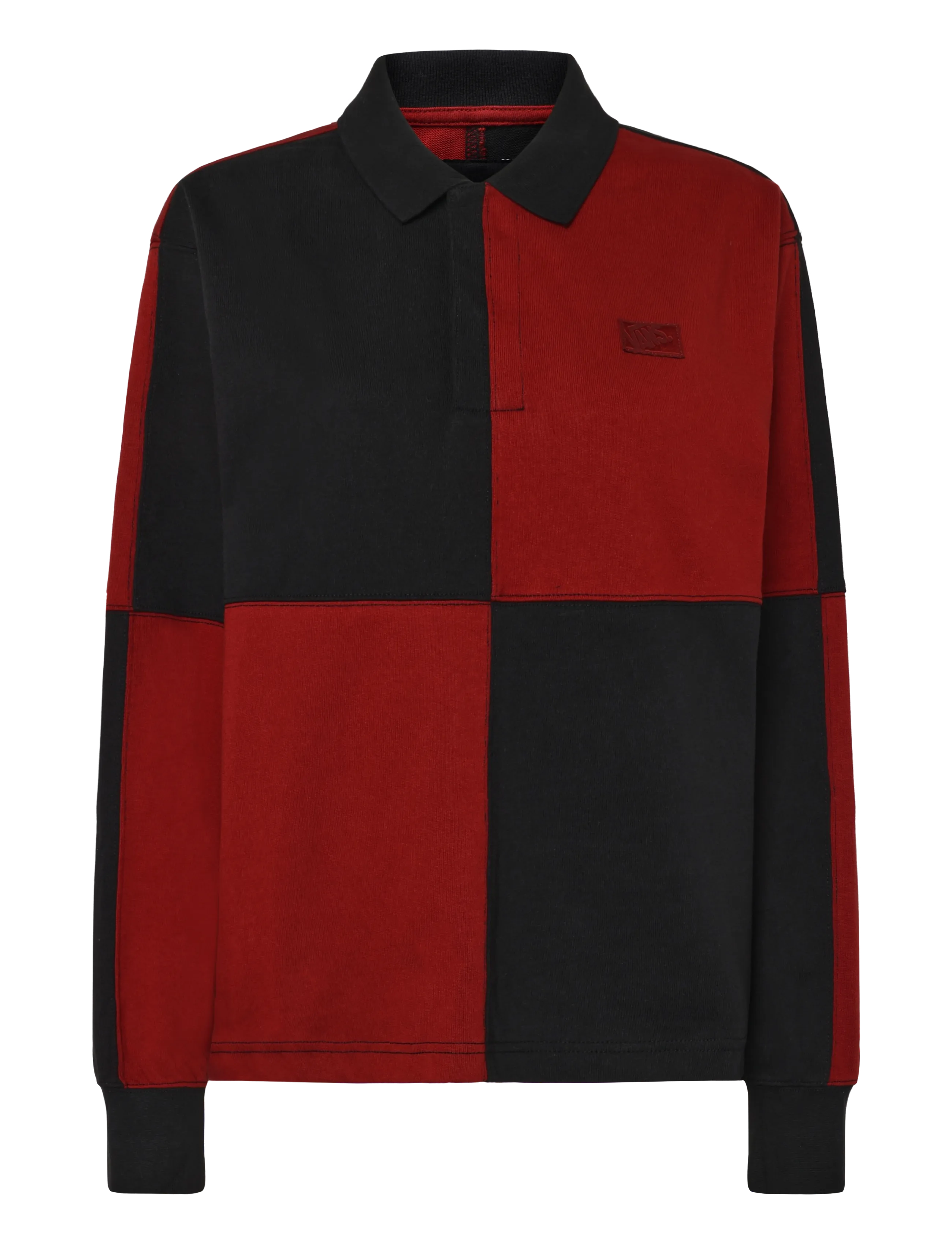 VANS Check Rugby LS Knit - Alussärgid - POPPY EMBER / burgundy