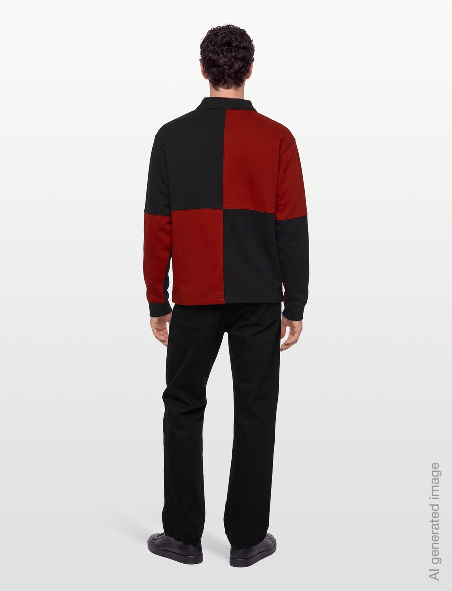 VANS - Check Rugby LS Knit - polos - poppy ember - 4