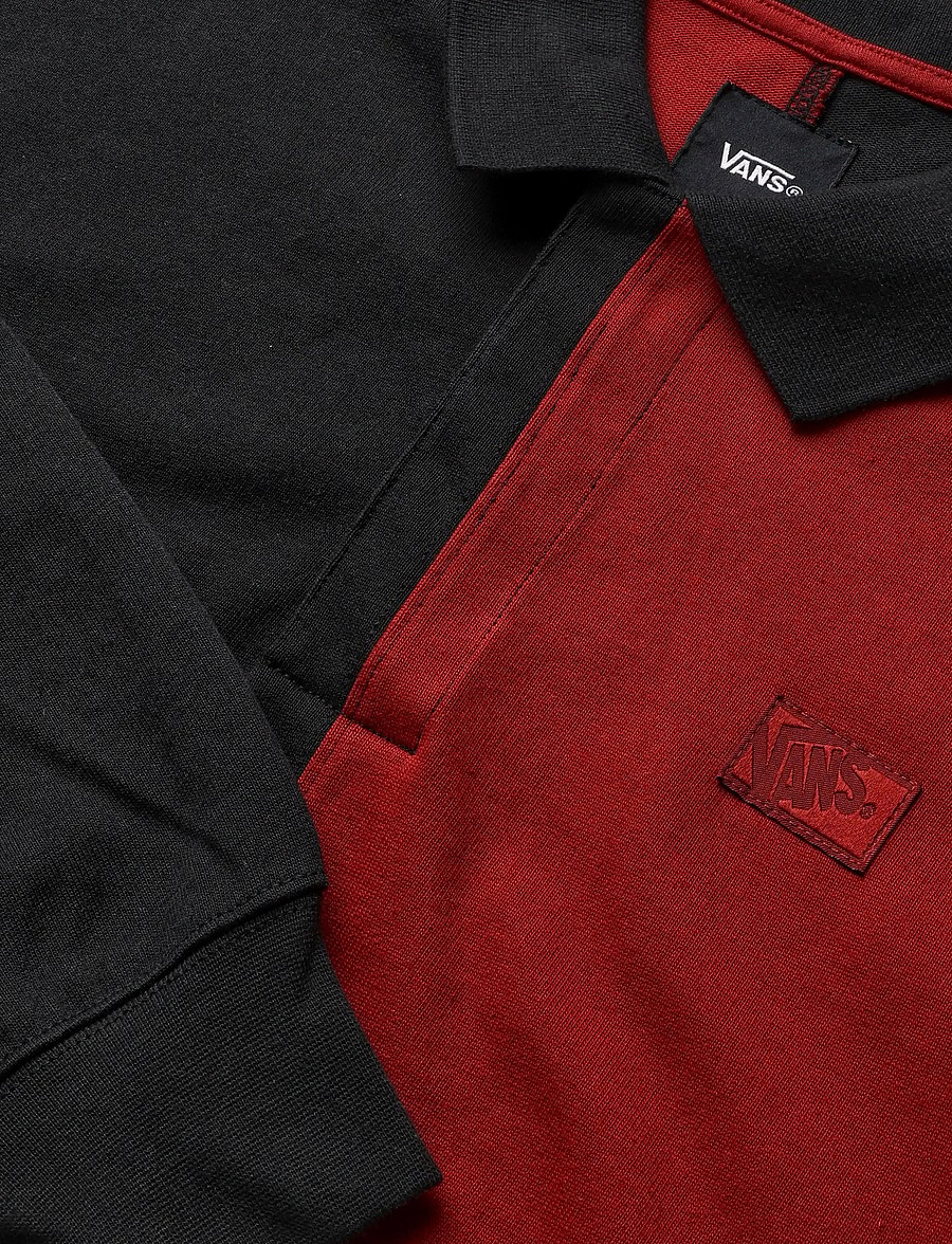 VANS - Check Rugby LS Knit - alussärgid ja t-särgid - poppy ember - 2