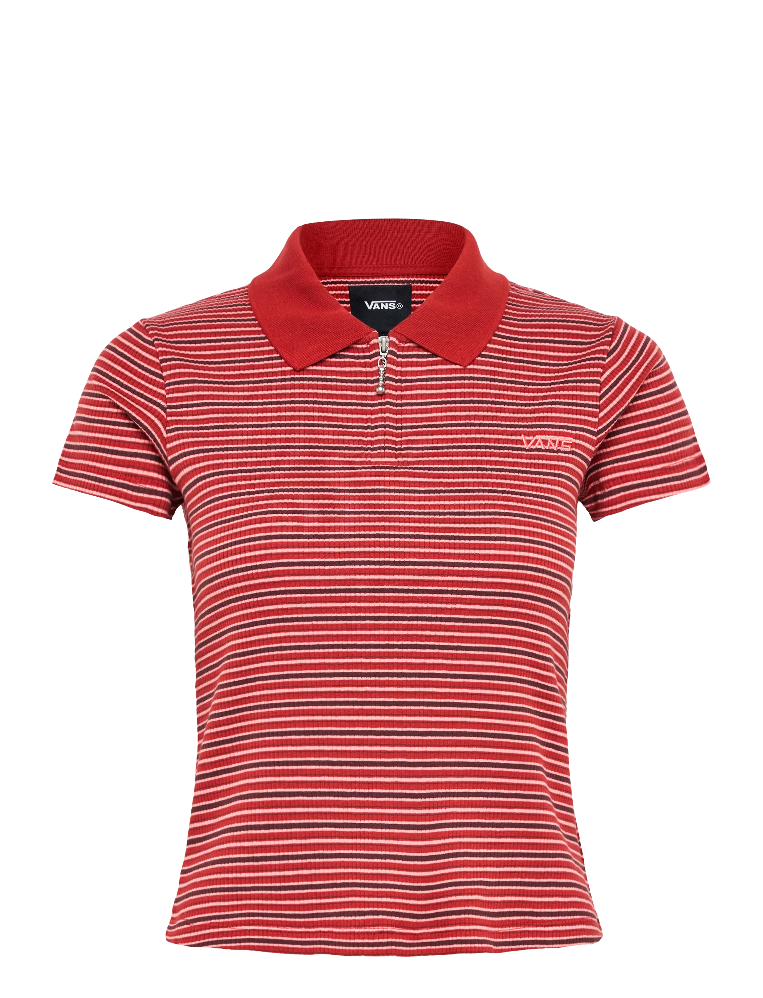 VANS Priscilla Polo Y/D Stripe SS Top - Deals - POPPY EMBER / red