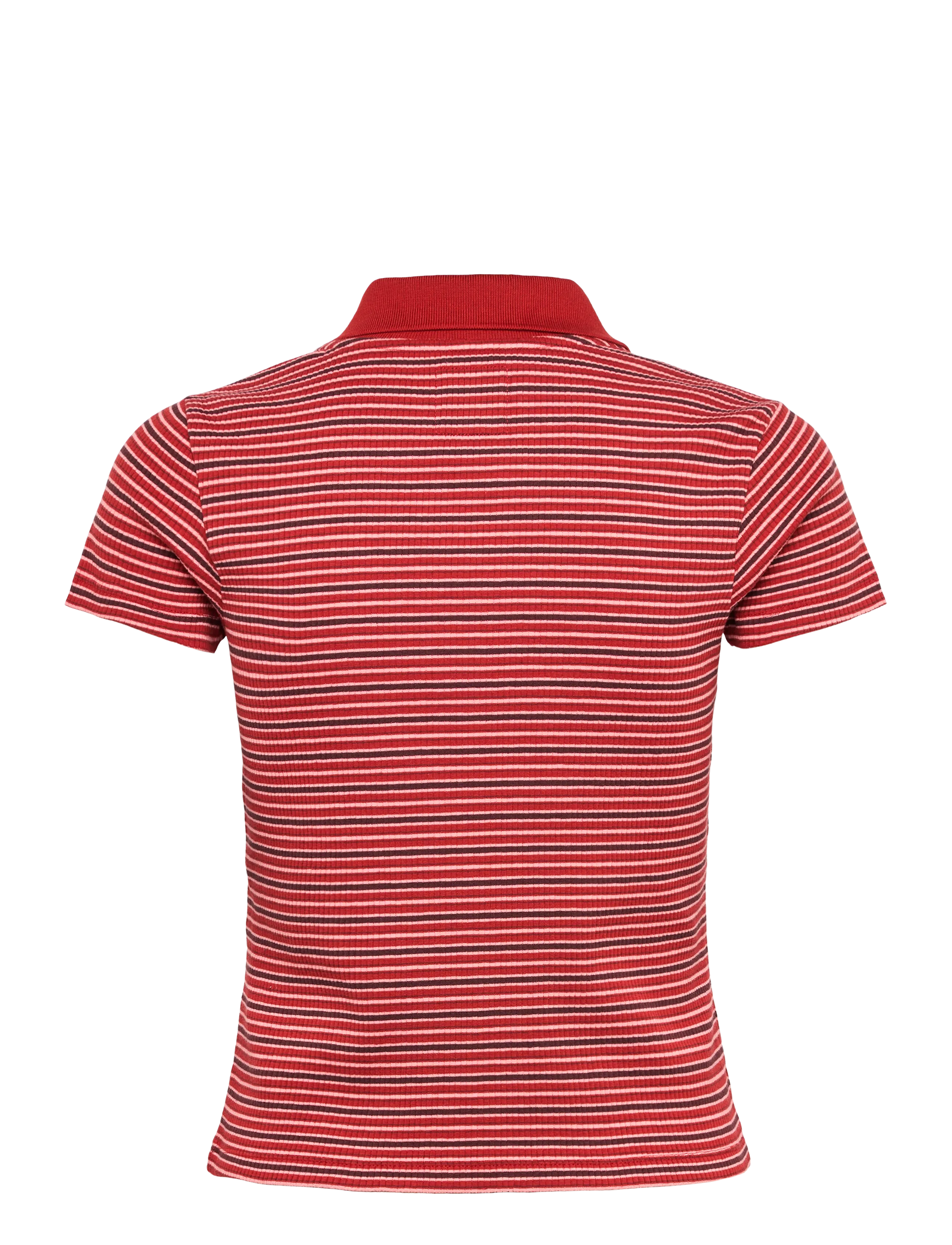 VANS - Priscilla Polo Y/D Stripe SS Top - toppe & t-shirts - poppy ember - 1