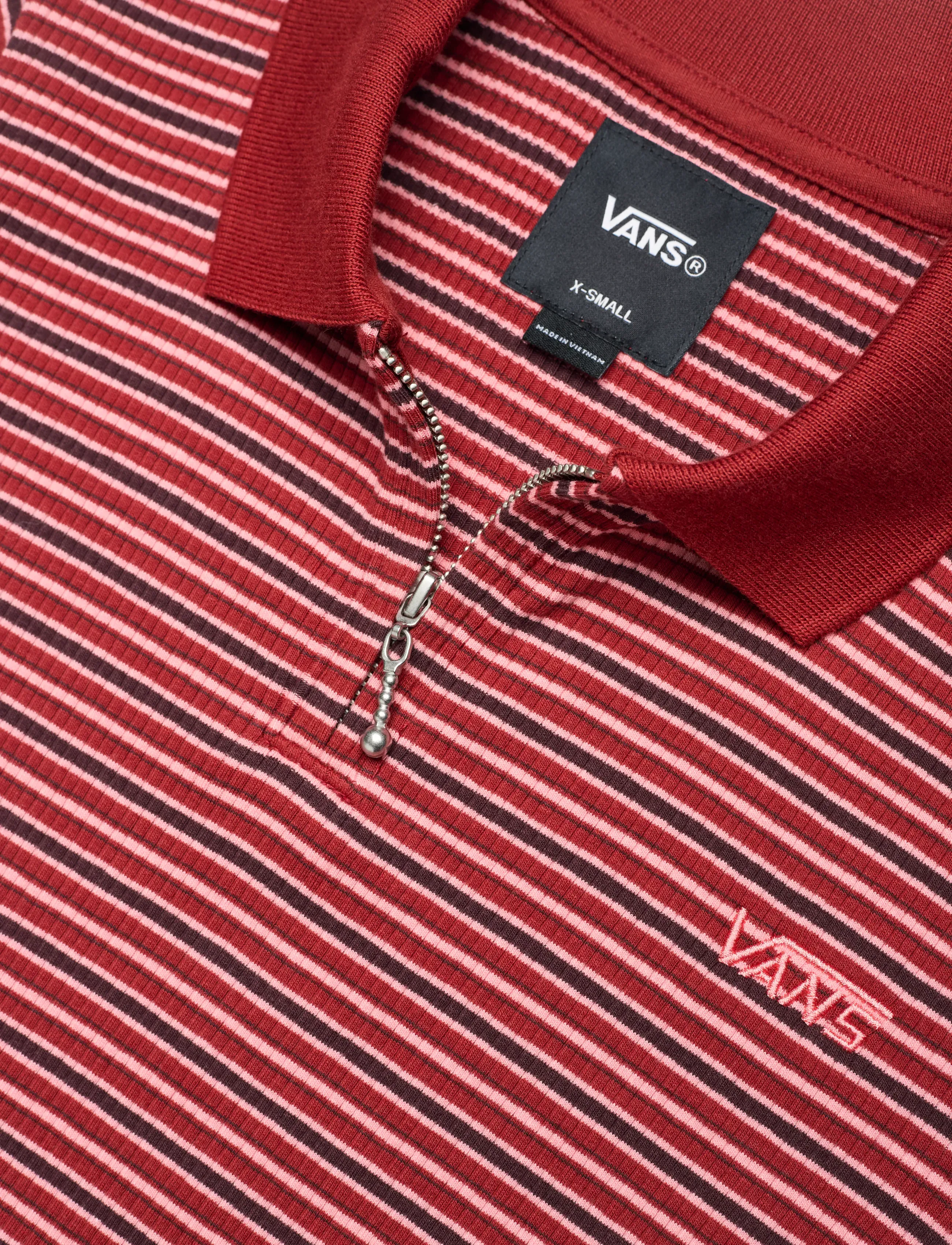VANS - Priscilla Polo Y/D Stripe SS Top - toppe & t-shirts - poppy ember - 2