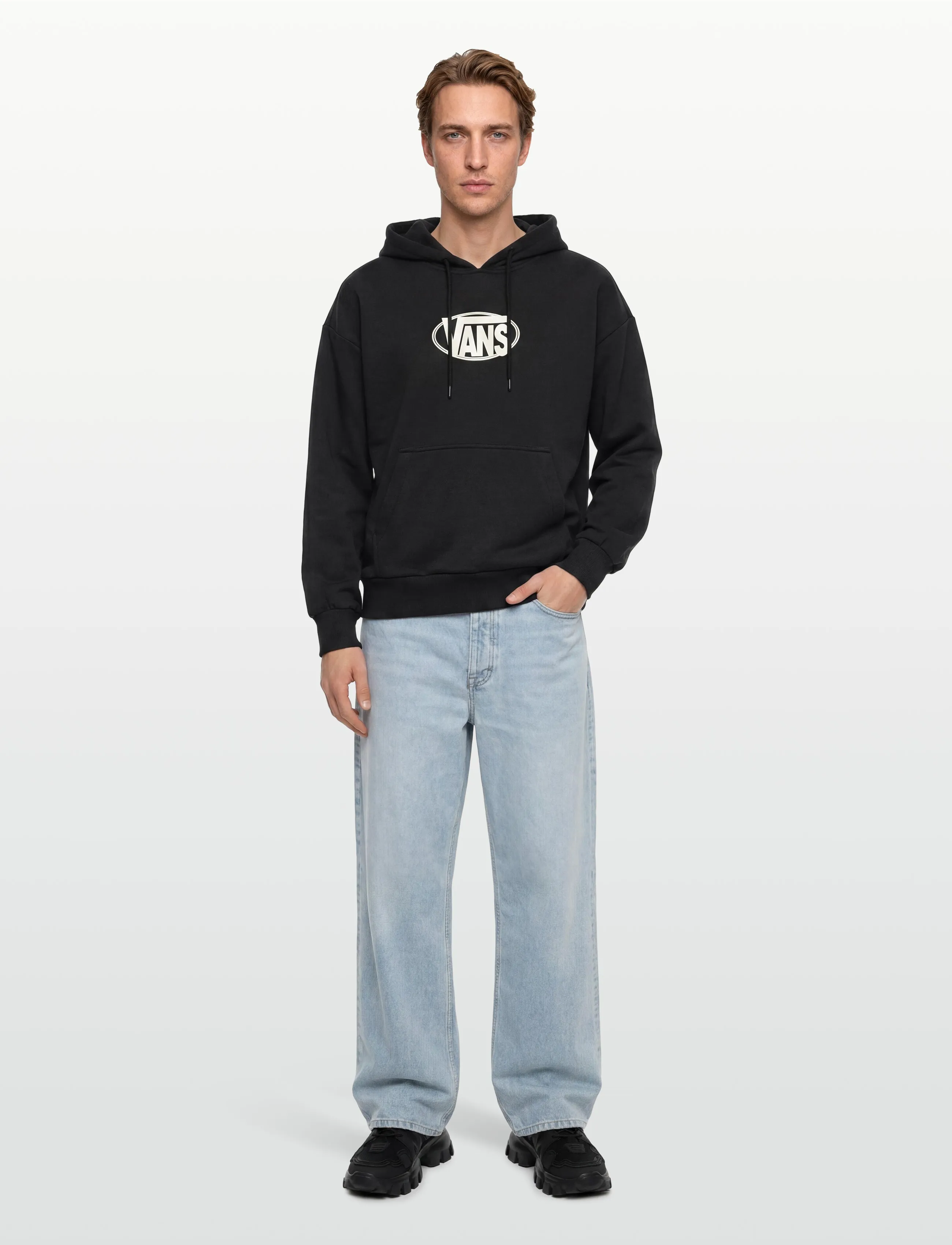 VANS Oval Logo Retro Po, Kvinder, Hættetrøje, Sort, Str: M