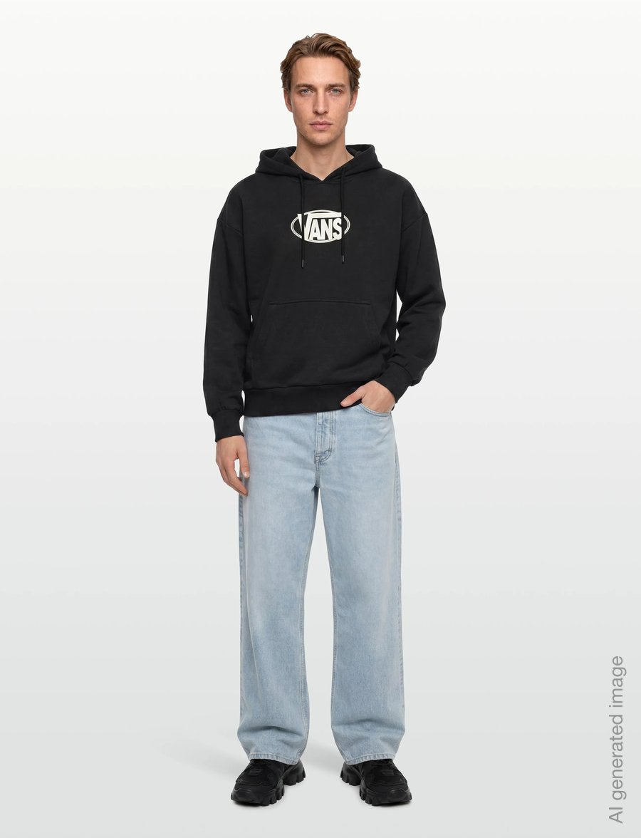 VANS - OVAL LOGO RETRO PO - kapuutsiga dressipluusid - black - 0